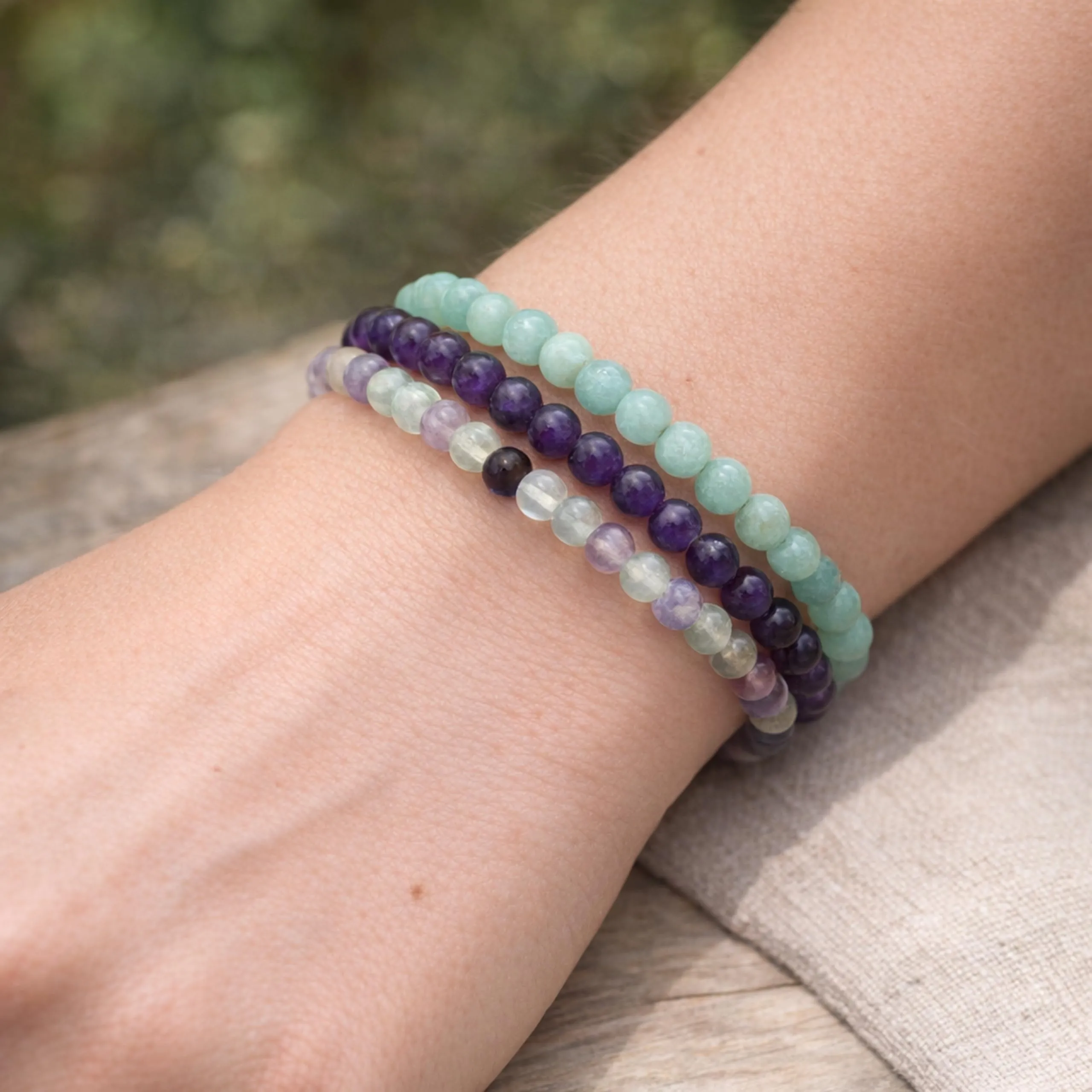 Lebensquelle Plus Mini bracciale con perline 4-5 mm Fluorite - immagine 6