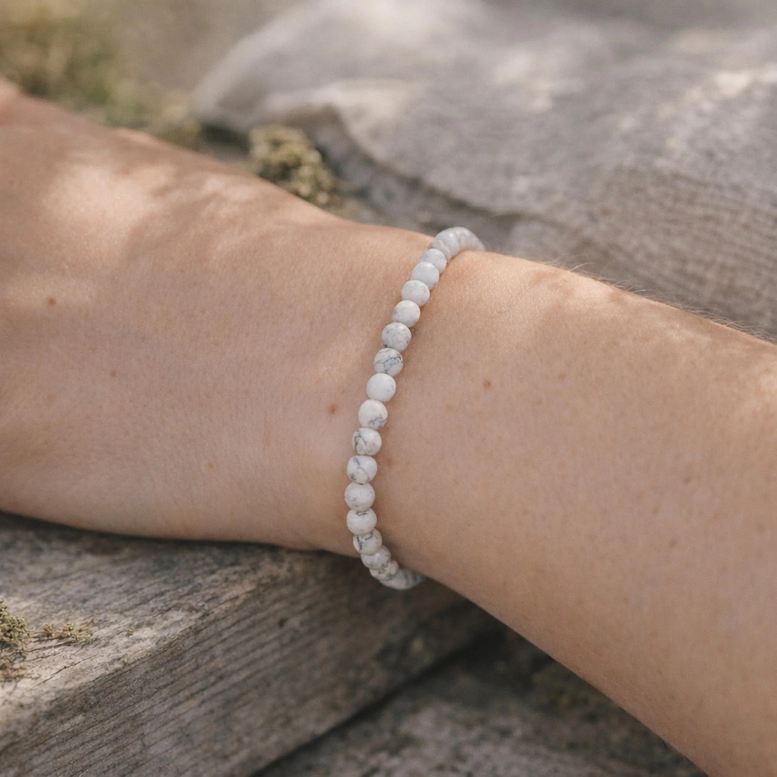 Lebensquelle Plus Mini Bracciale con Perline 4-5 mm Magnesite - immagine 2