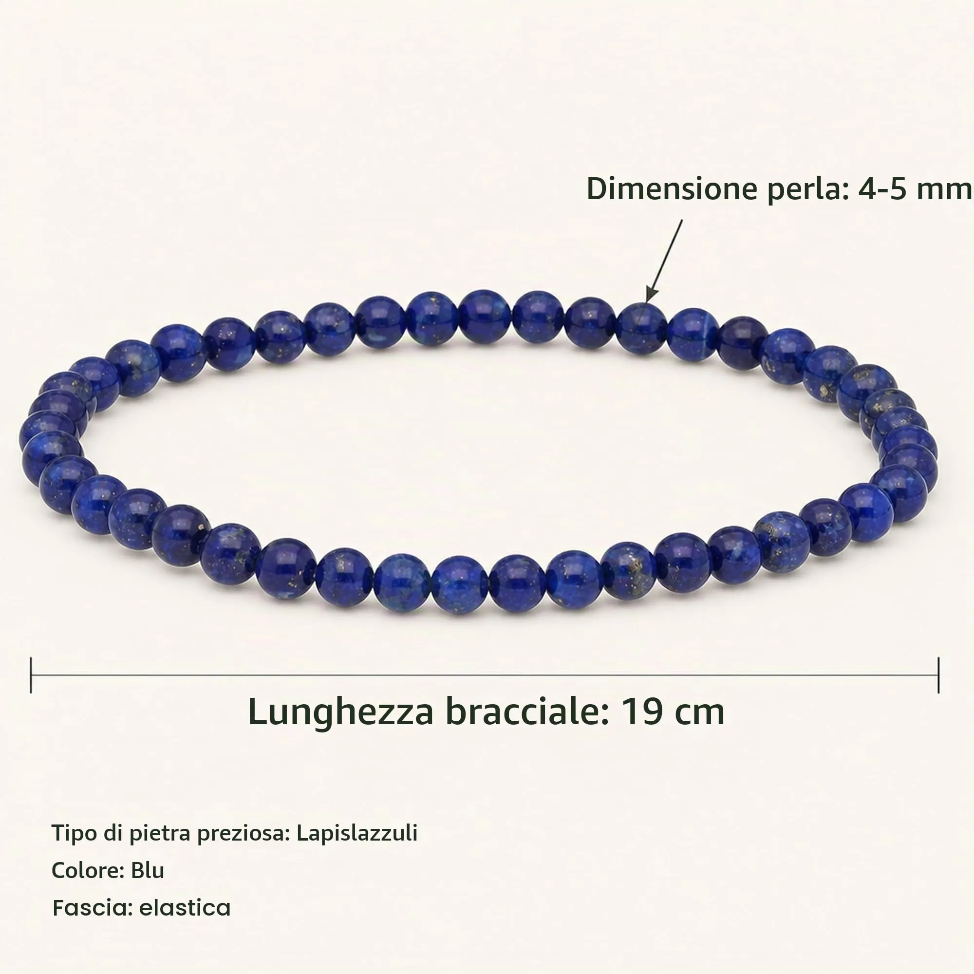 Lebensquelle Plus Mini Bracciale con Perline Lapislazzuli 4-5 mm - immagine 3
