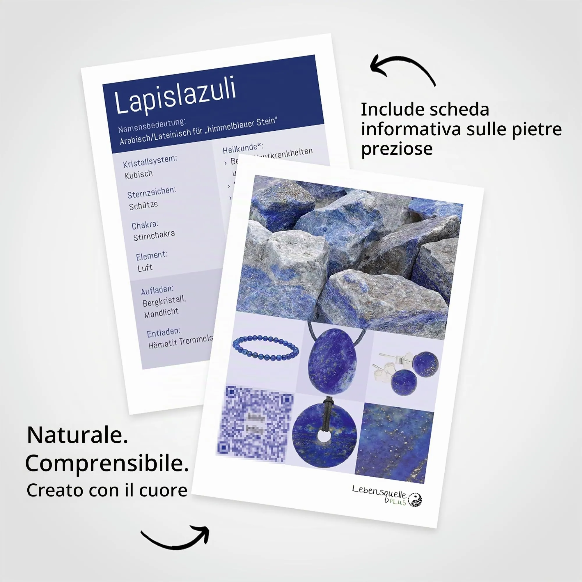 Lebensquelle Plus Mini Bracciale con Perline Lapislazzuli 4-5 mm - immagine 4