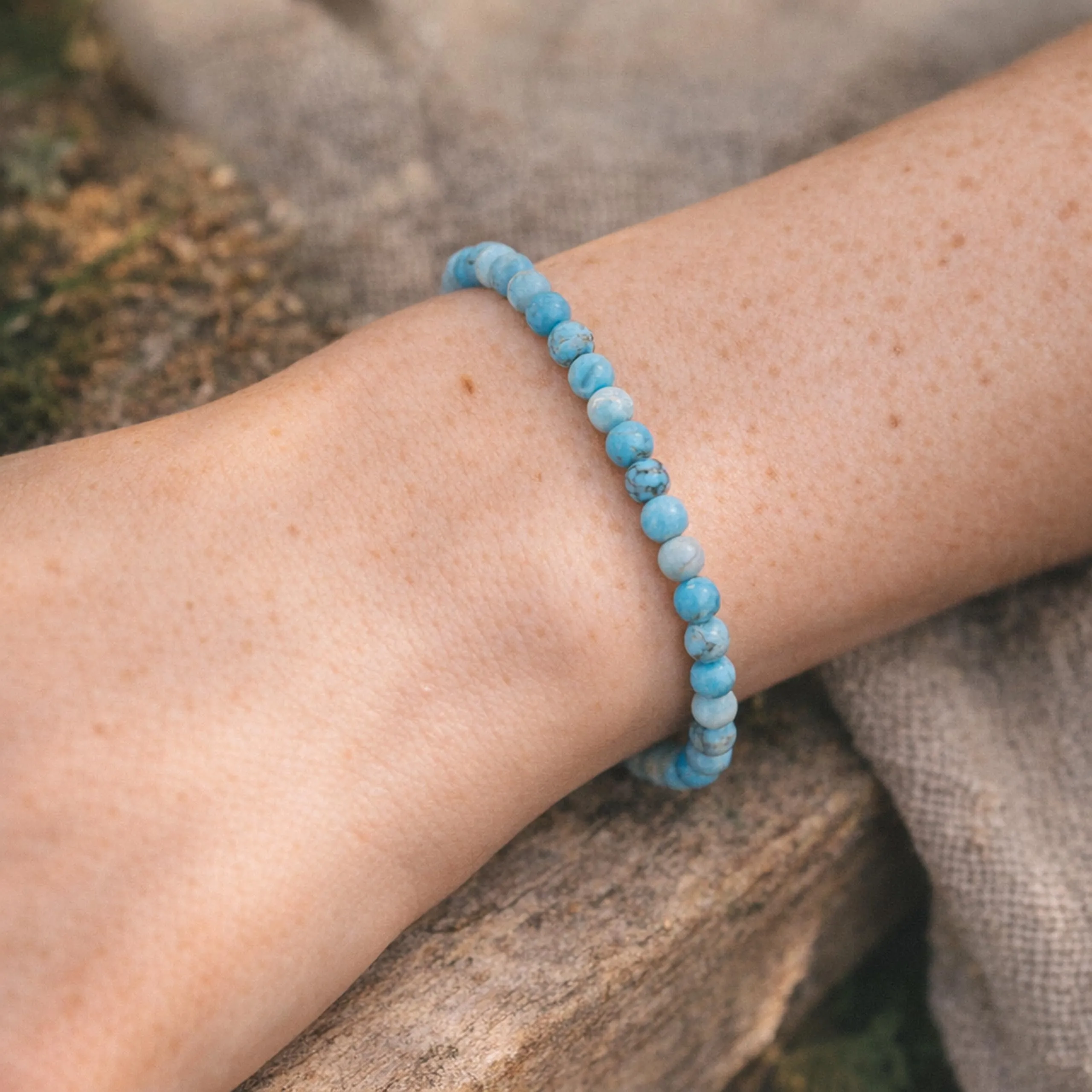 Lebensquelle Plus Mini bracciale con perline 4-5 mm, Turchese ricostituito, 19 cm - immagine 2