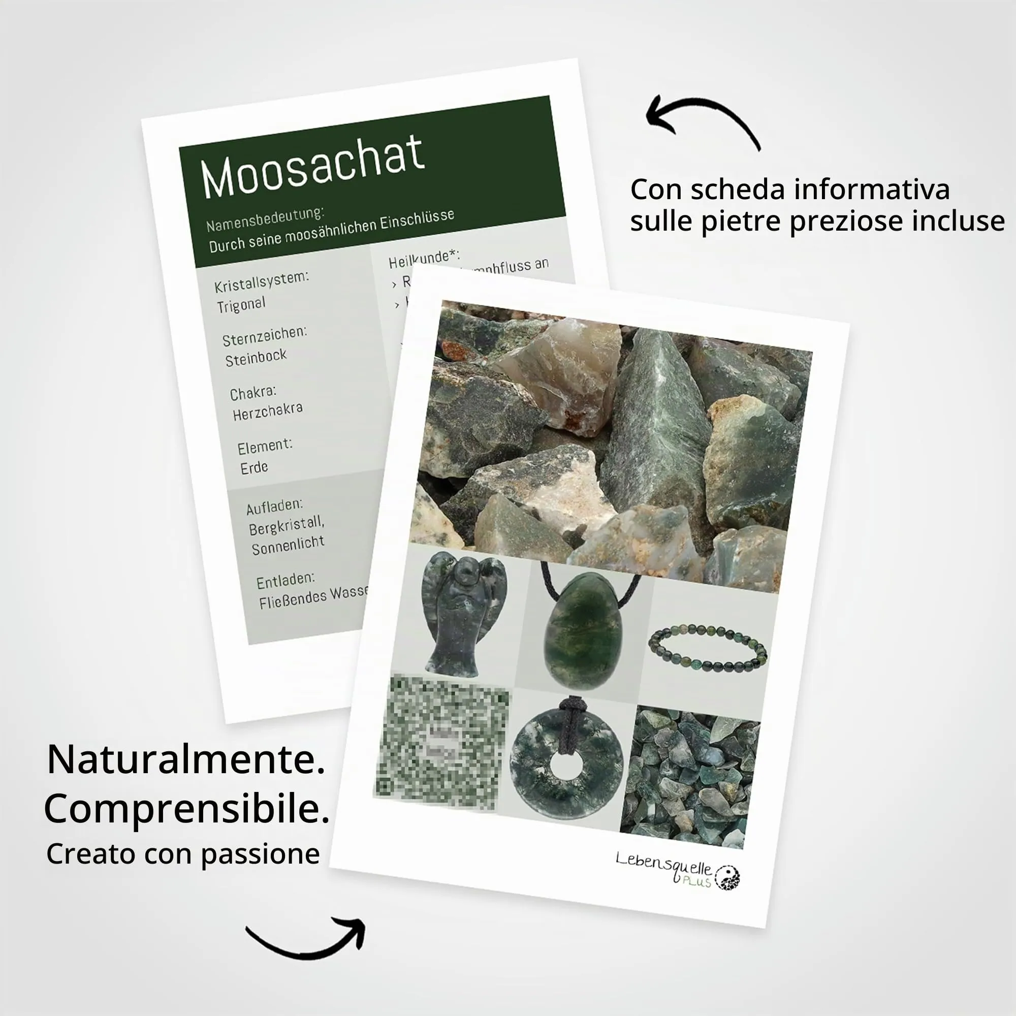 Lebensquelle Plus Mini Bracciale con Perline 4-5 mm - Agata Muschiata, 19 cm - immagine 4