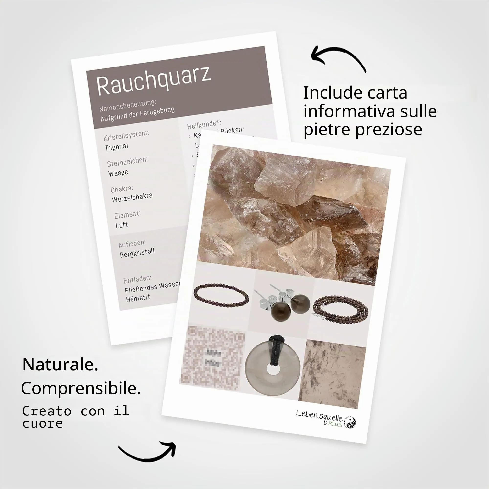 Lebensquelle Plus Mini bracciale con perline 4-5 mm (Quarzo fumé) - immagine 4