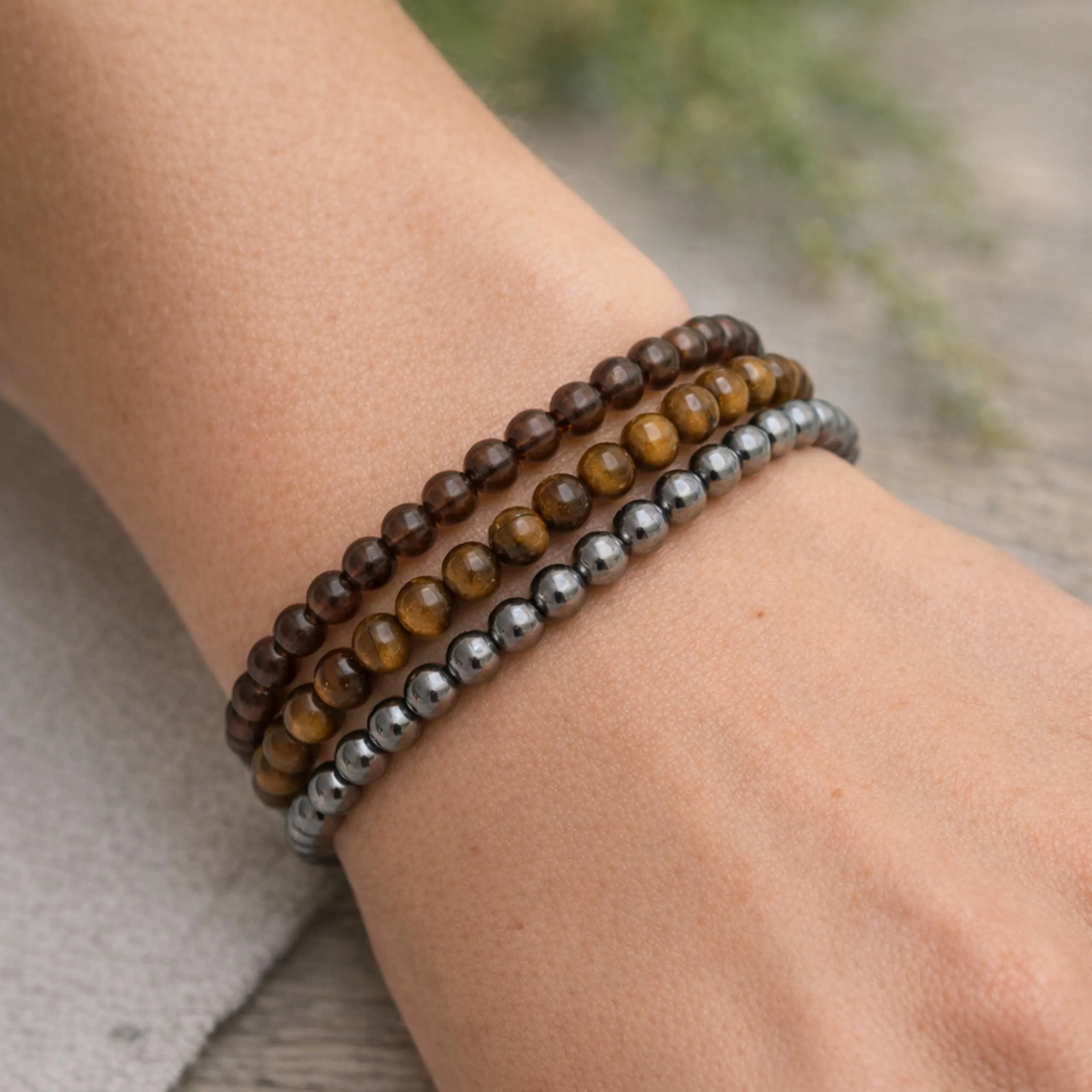 Lebensquelle Plus Mini bracciale con perline 4-5 mm (Quarzo fumé) - immagine 5