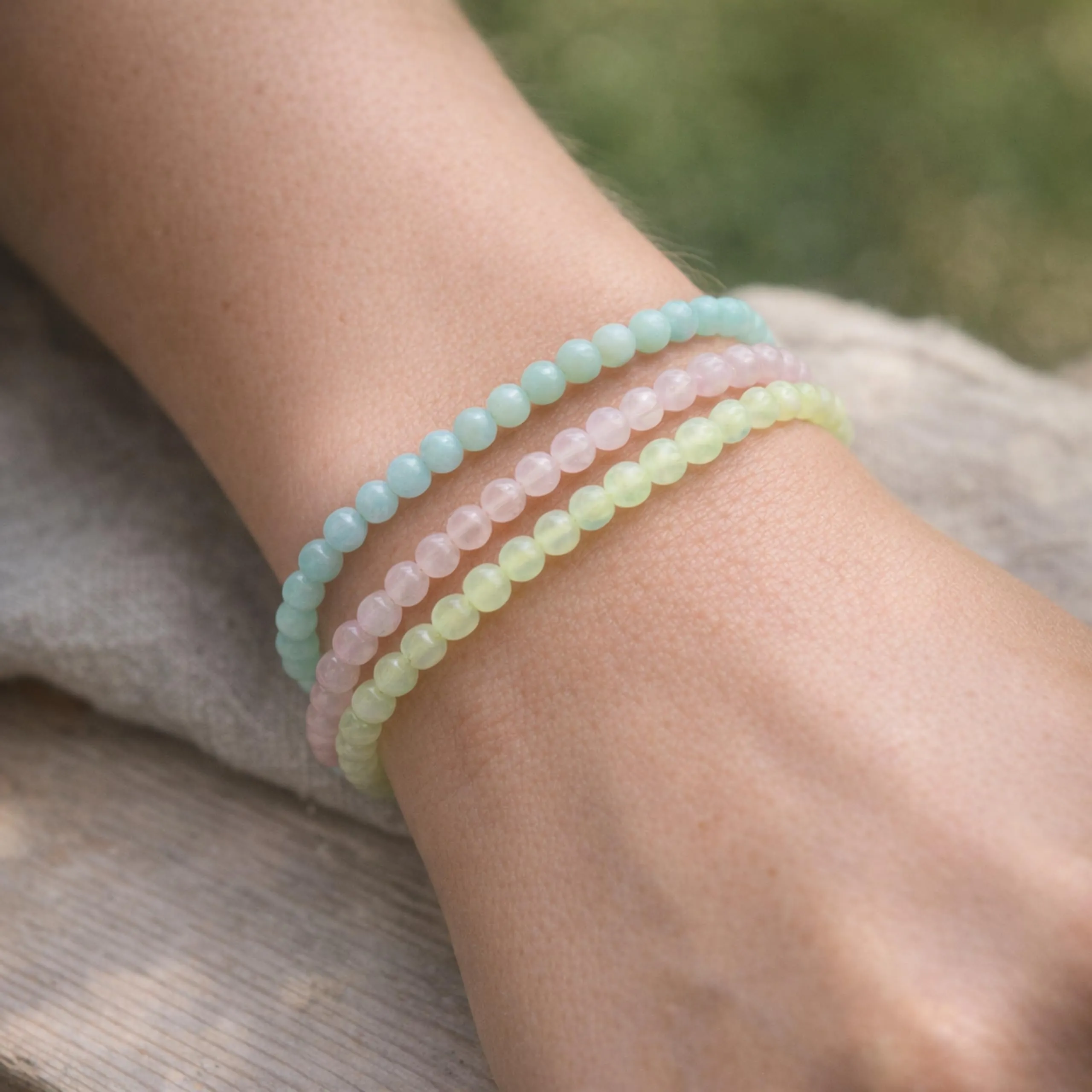 Lebensquelle Plus Mini bracciale con perline 4-5 mm Giada cinese - immagine 6