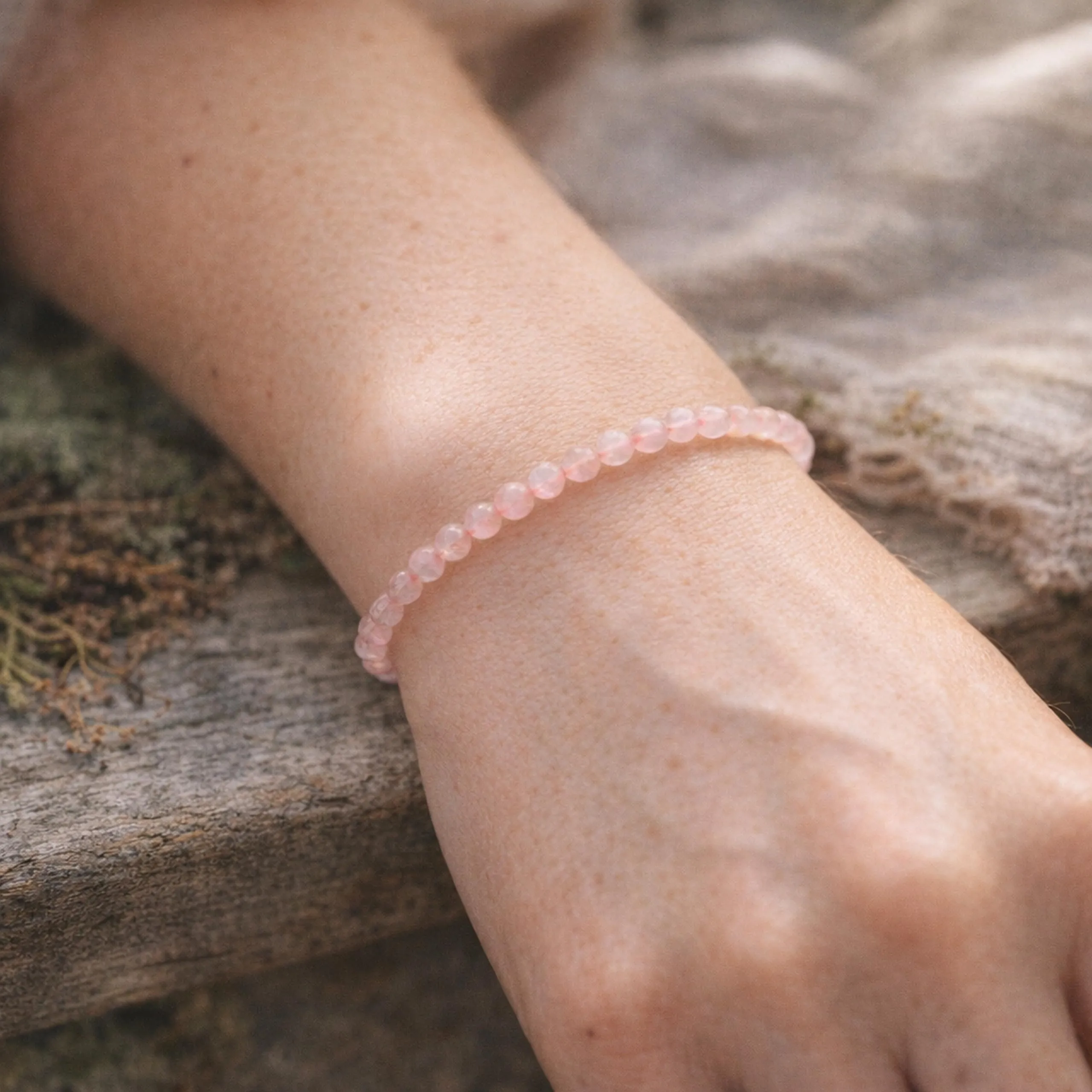 Lebensquelle Plus Mini bracciale con perline 4-5 mm (Quarzo rosa) - immagine 2