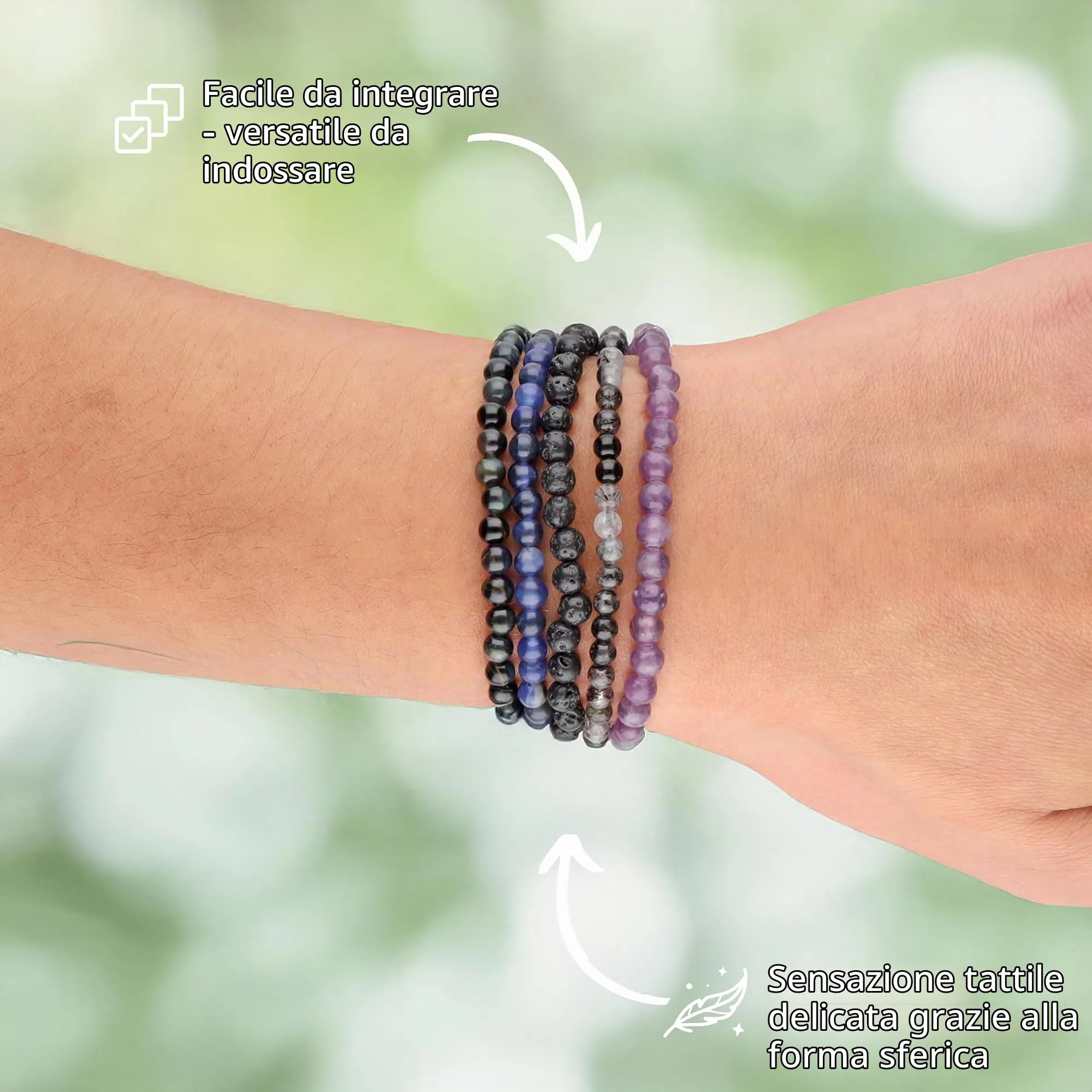 Lebensquelle Plus Mini Bracciale con Perline 4-5 mm (Sodalite) - immagine 3