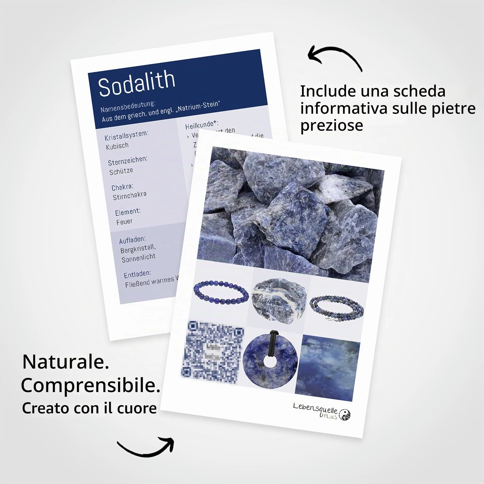 Lebensquelle Plus Mini Bracciale con Perline 4-5 mm (Sodalite) - immagine 4