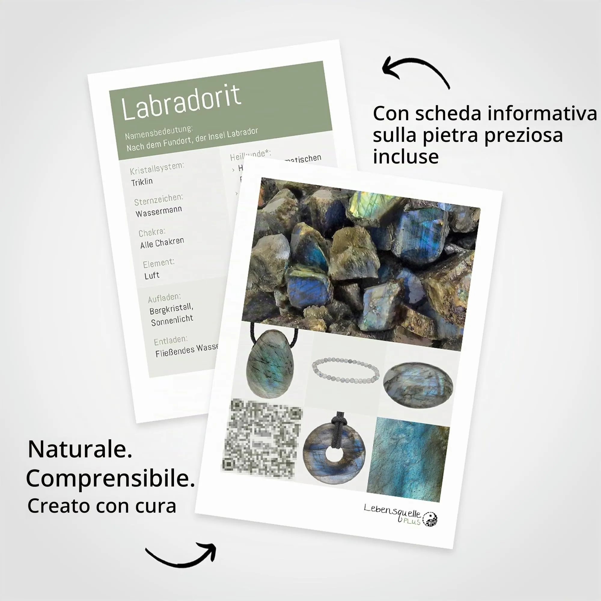 Lebensquelle Plus Mini Bracciale con Perline 4-5 mm - Labradorite - immagine 4