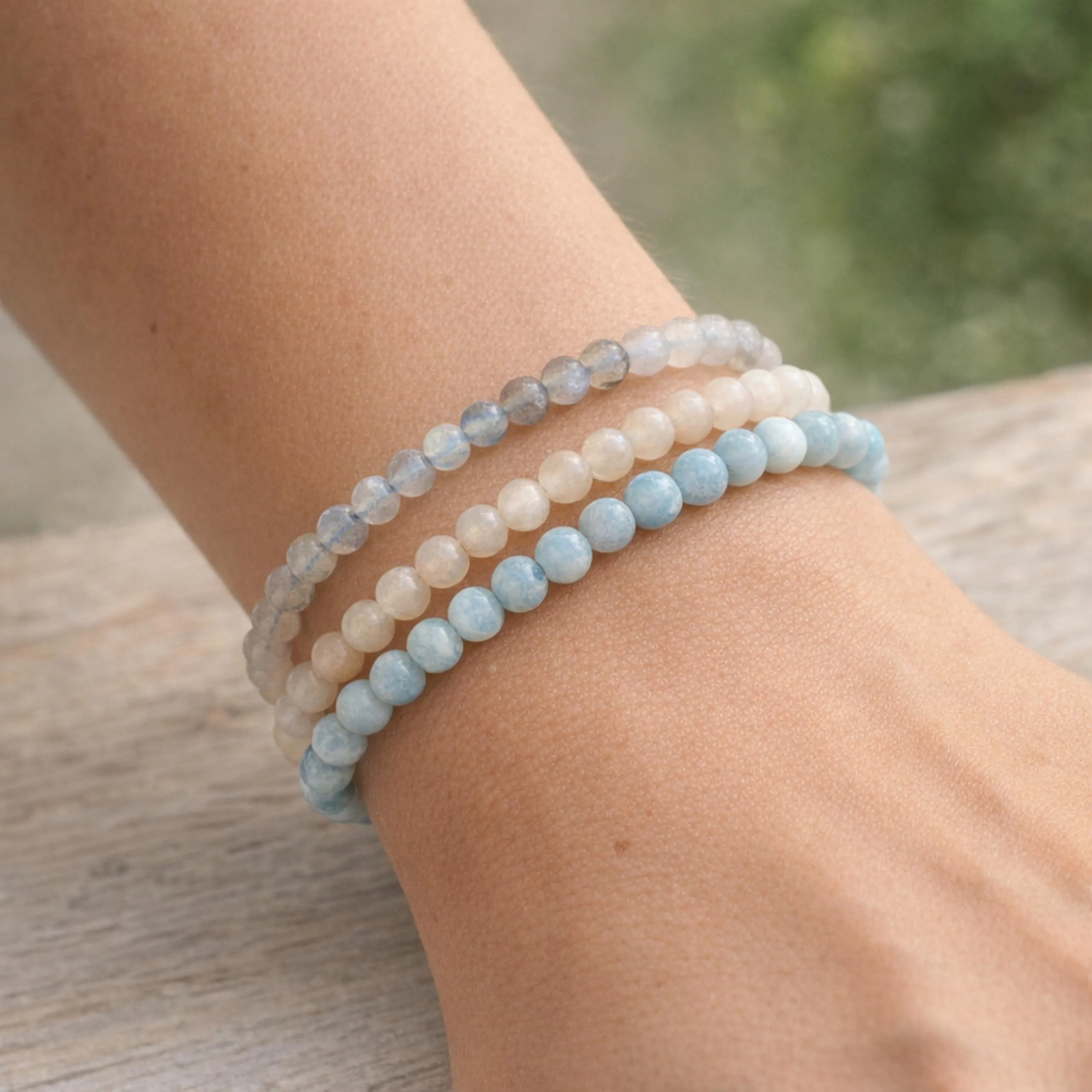 Lebensquelle Plus Mini Bracciale con Perline 4-5 mm - Labradorite - immagine 5