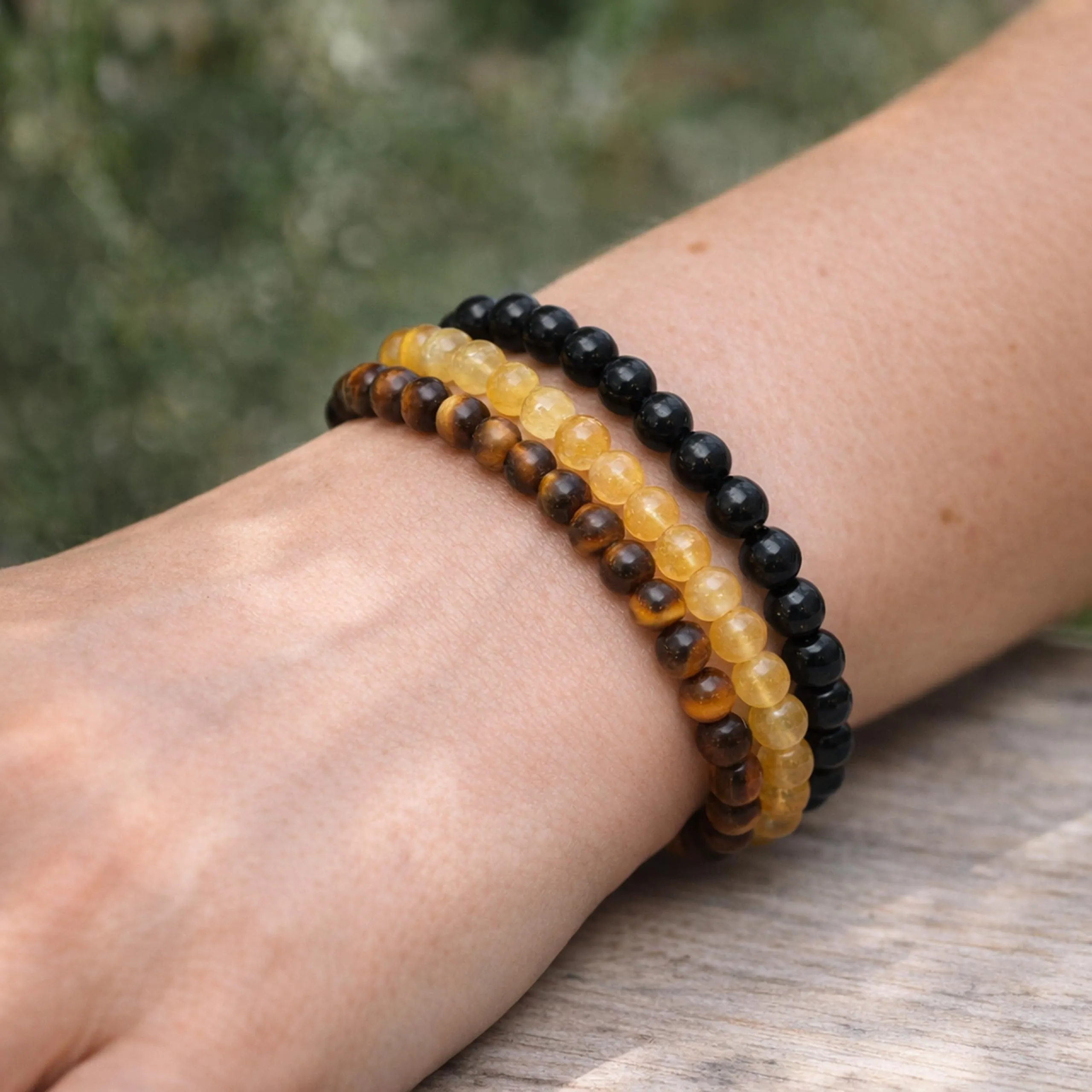 Lebensquelle Plus Mini Bracciale in Occhio di Tigre, perline 4-5 mm, 19 cm - immagine 5