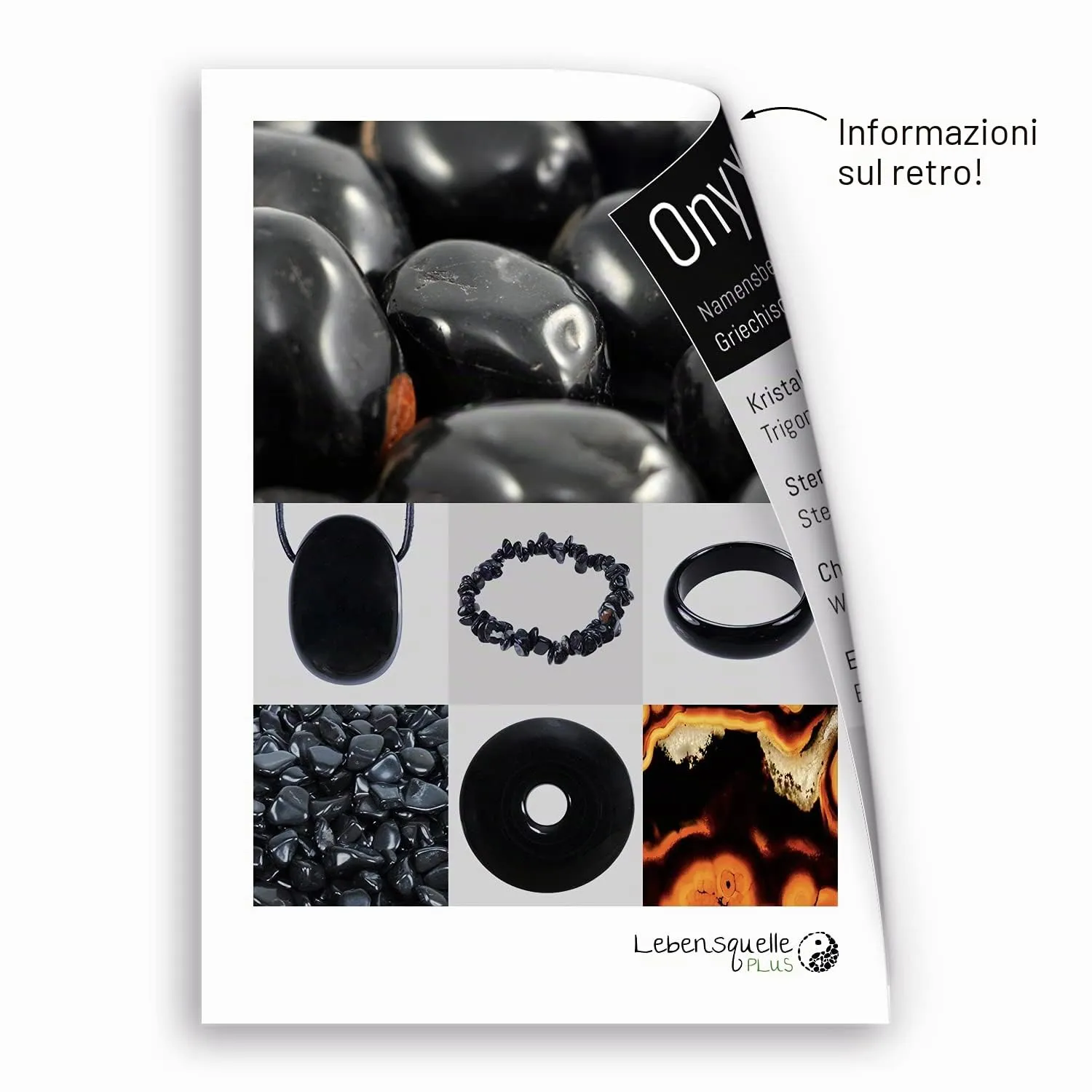 Lebensquelle Plus Mini bracciale con perline 4-5 mm, Onice - immagine 4
