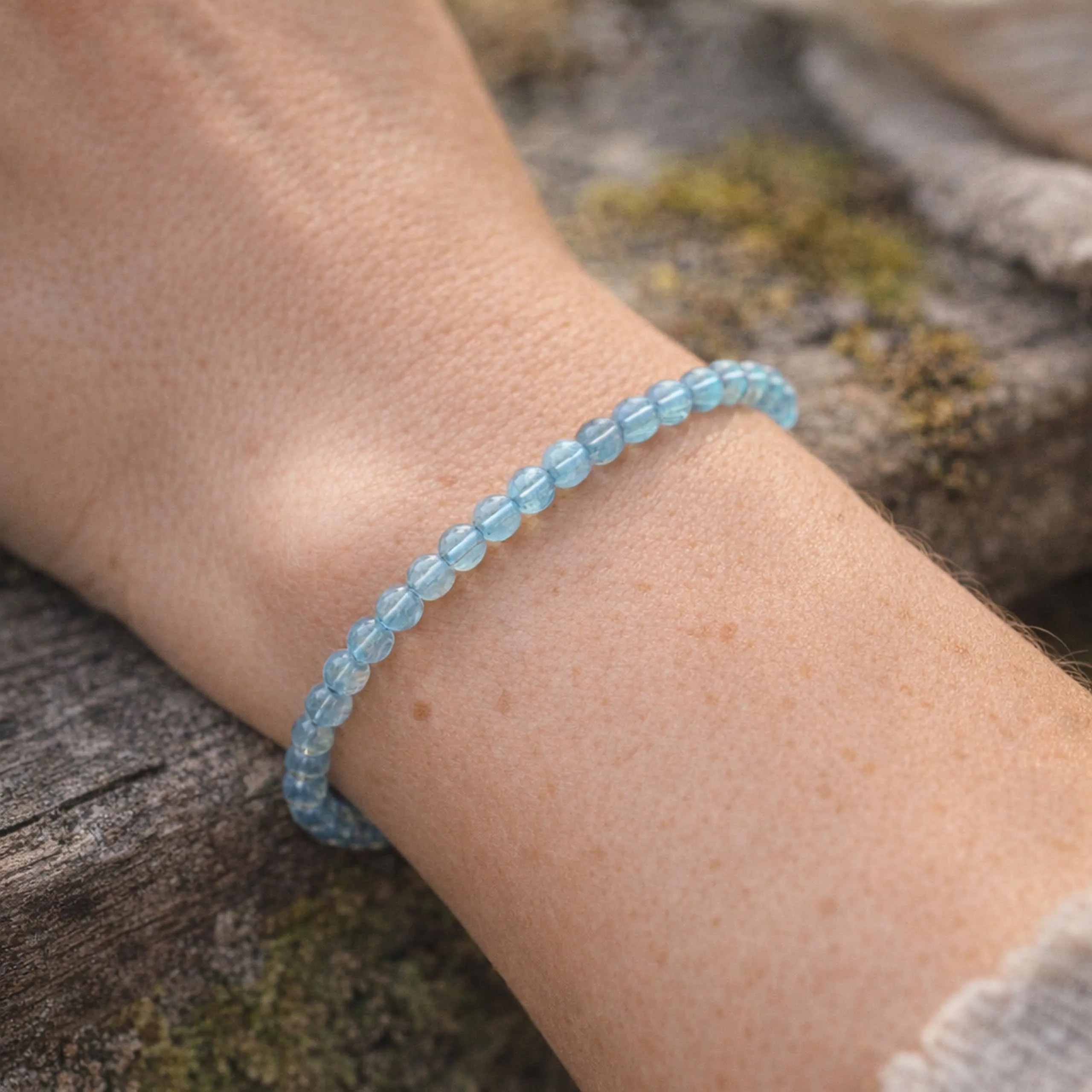 Lebensquelle Plus Mini Bracciale con Perline 4-5 mm Acquamarina - immagine 2