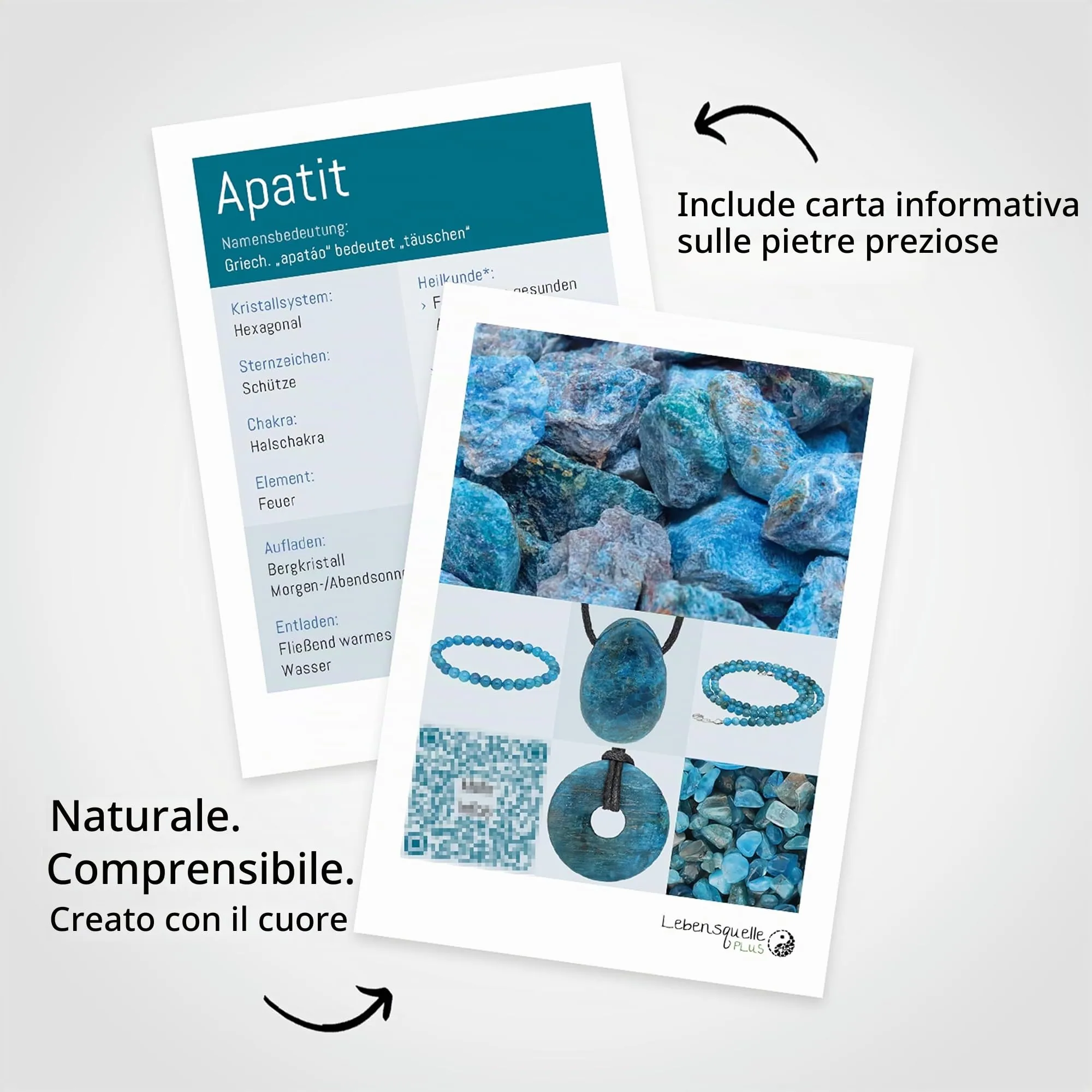Lebensquelle Plus Mini Bracciale con Perline 4-5 mm Apatite - immagine 4