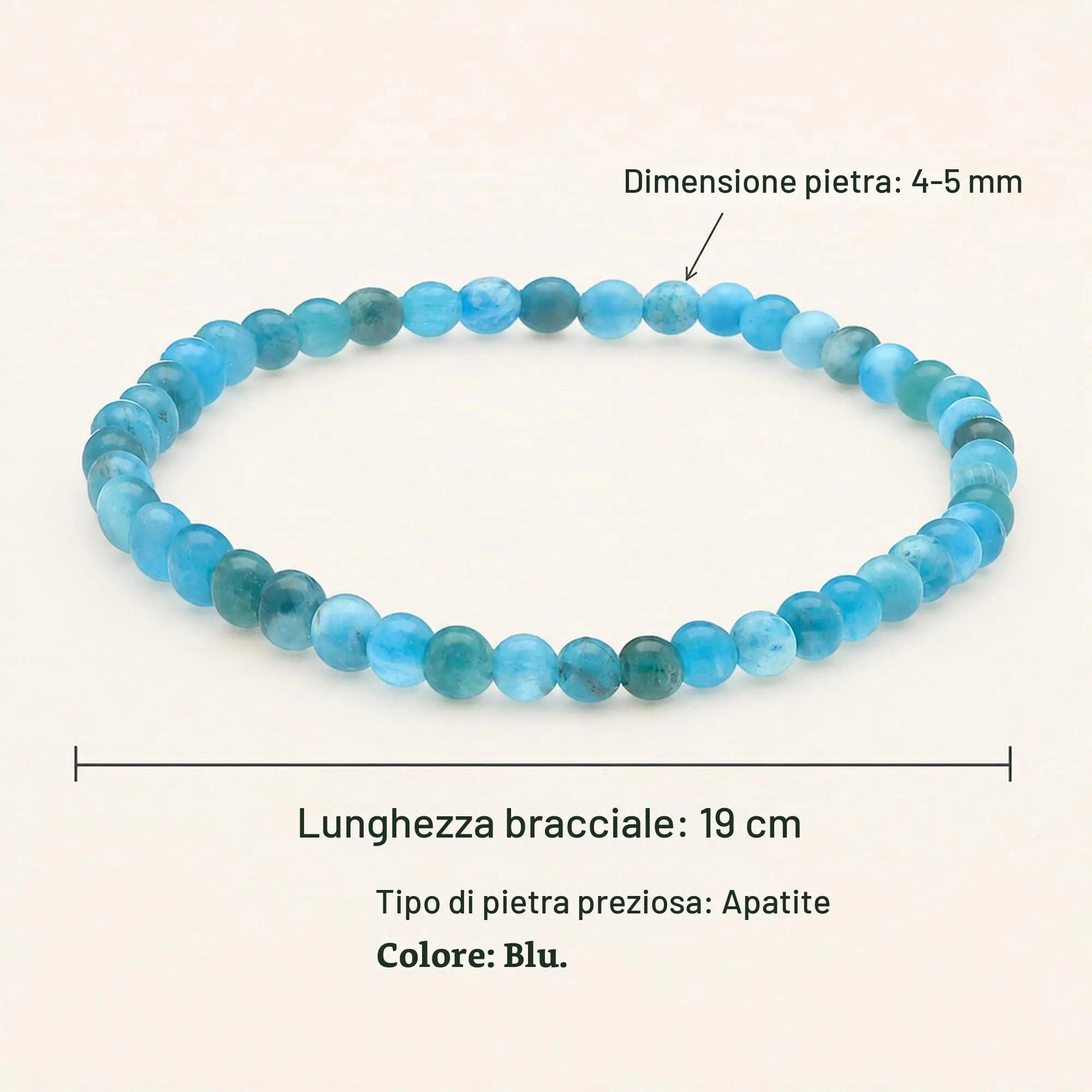 Lebensquelle Plus Mini Bracciale con Perline 4-5 mm Apatite - immagine 5