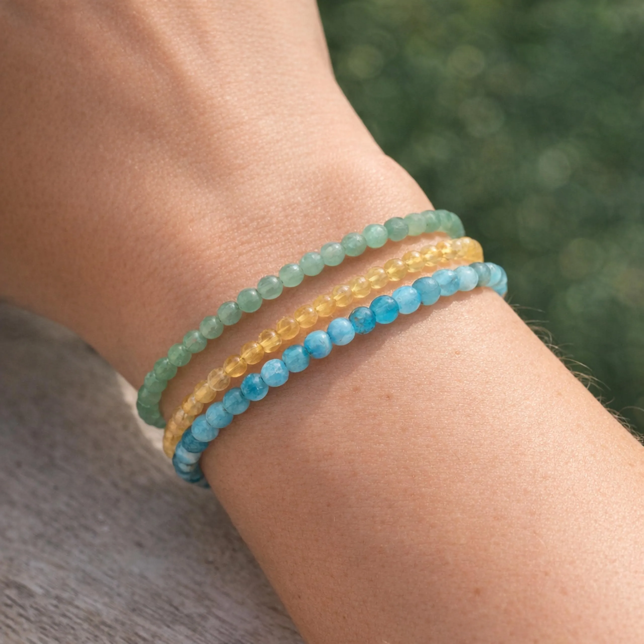 Lebensquelle Plus Mini Bracciale con Perline 4-5 mm Apatite - immagine 6