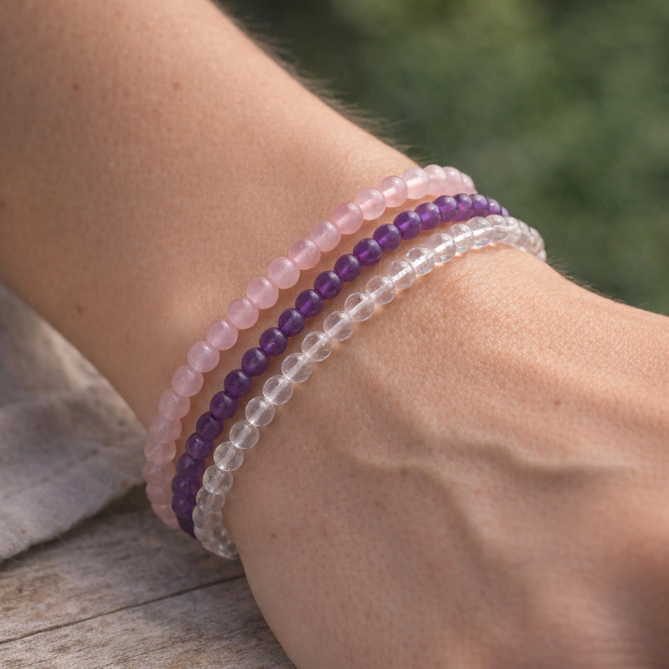 Lebensquelle Plus Mini bracciale con perline 4-5 mm (Ametista) - immagine 5