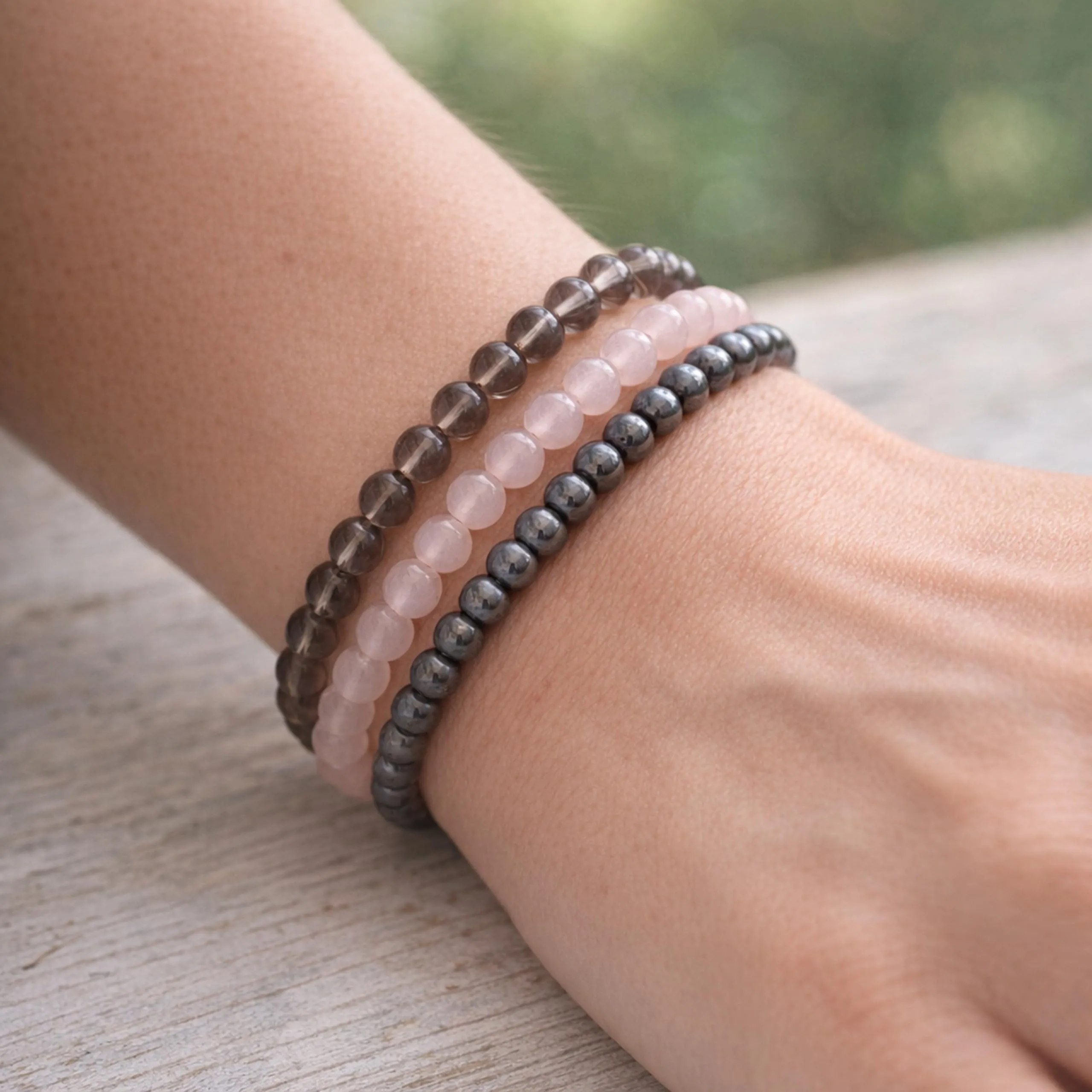 Lebensquelle Plus Mini Bracciale in Ematite, Perline 4-5 mm - immagine 5
