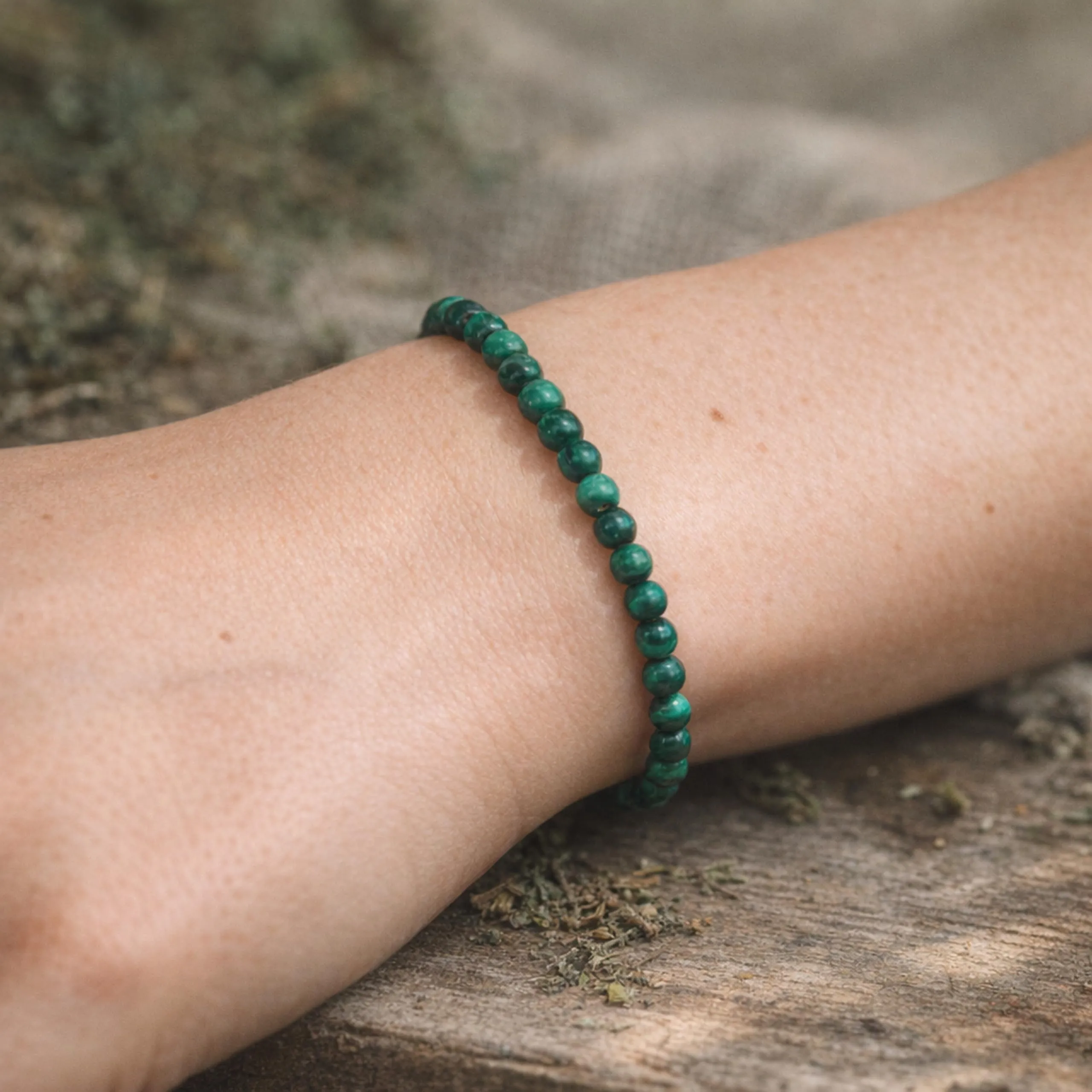 Lebensquelle Plus Mini Bracciale con Perline 4-5 mm (Malachite) - immagine 2