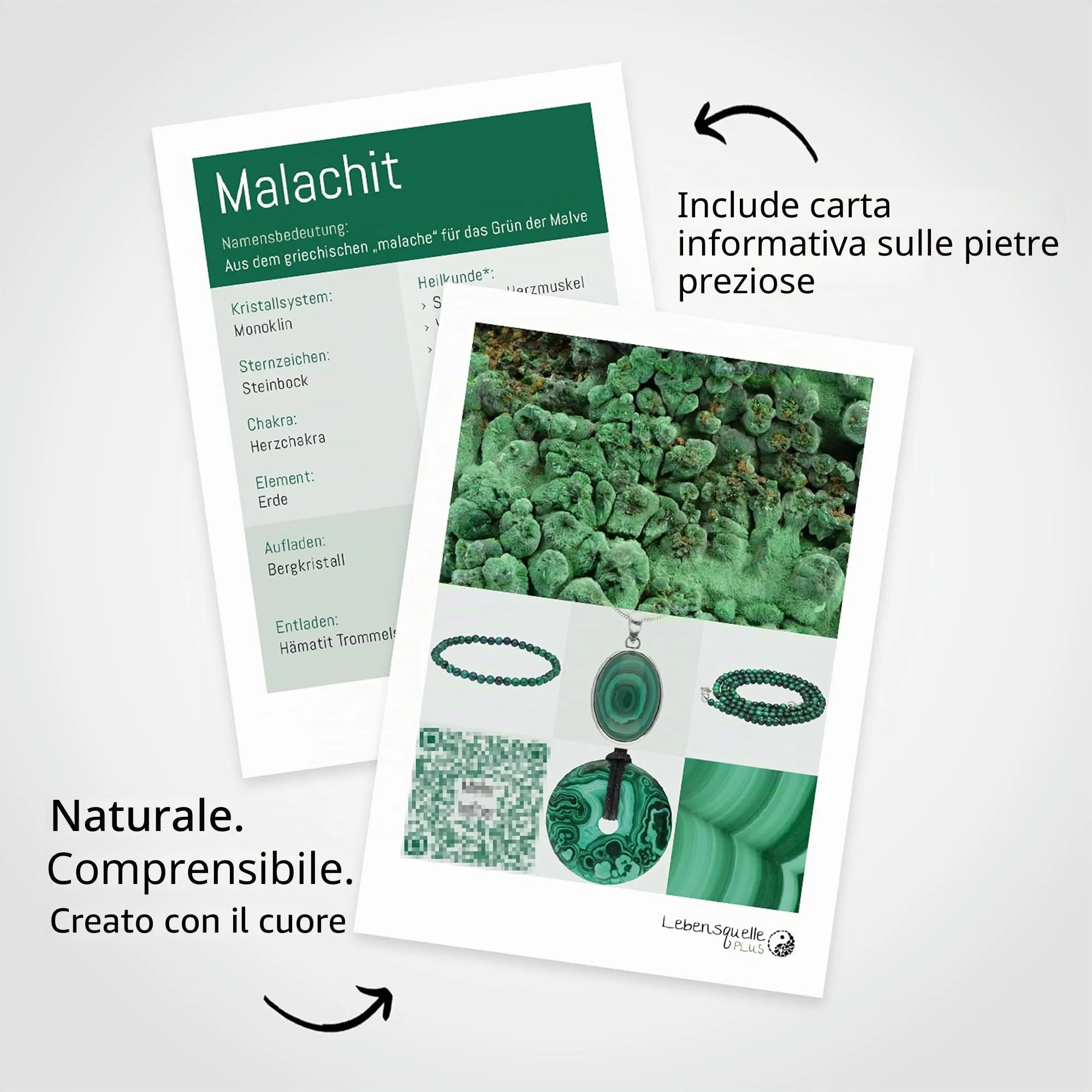 Lebensquelle Plus Mini Bracciale con Perline 4-5 mm (Malachite) - immagine 4