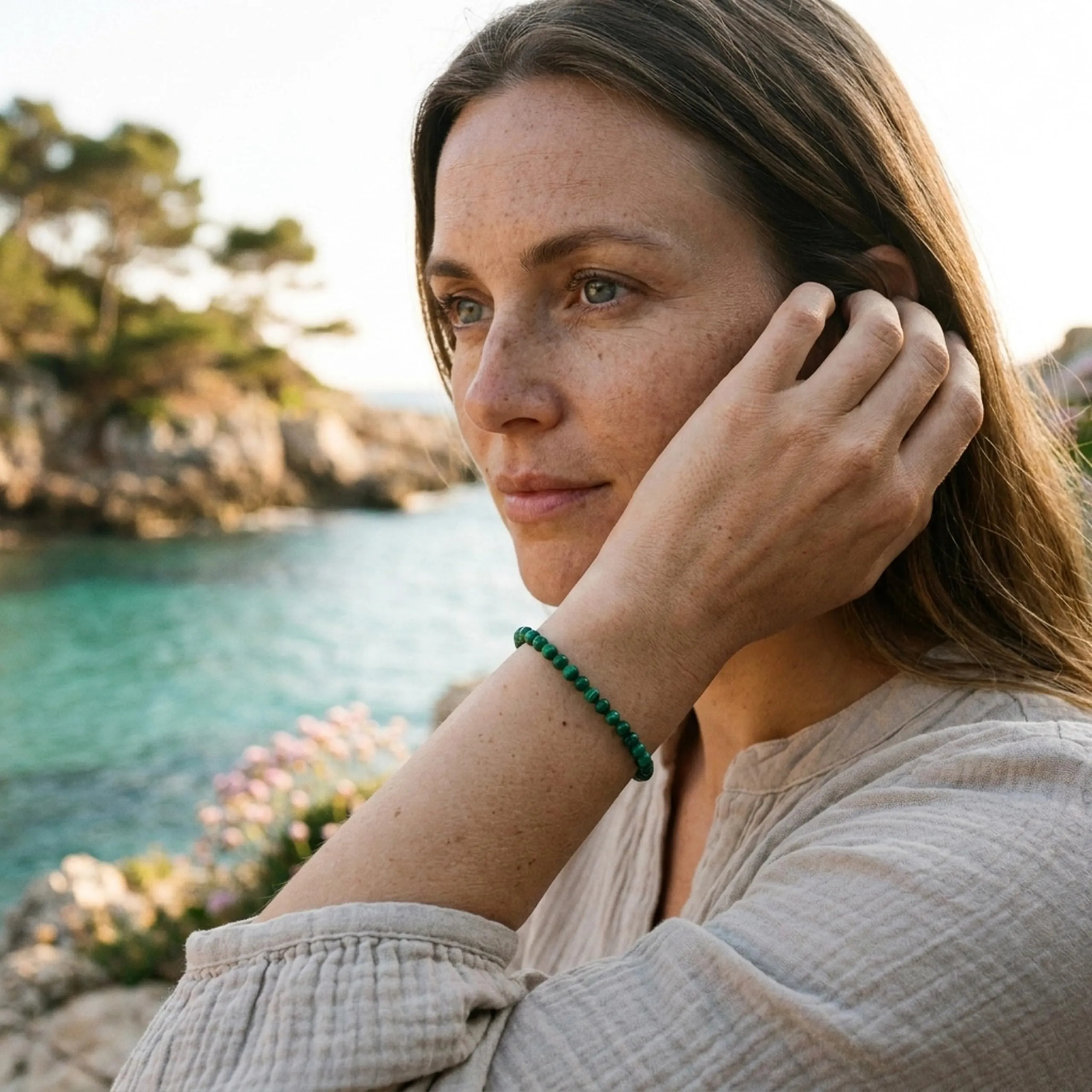 Lebensquelle Plus Mini Bracciale con Perline 4-5 mm (Malachite) - immagine 5