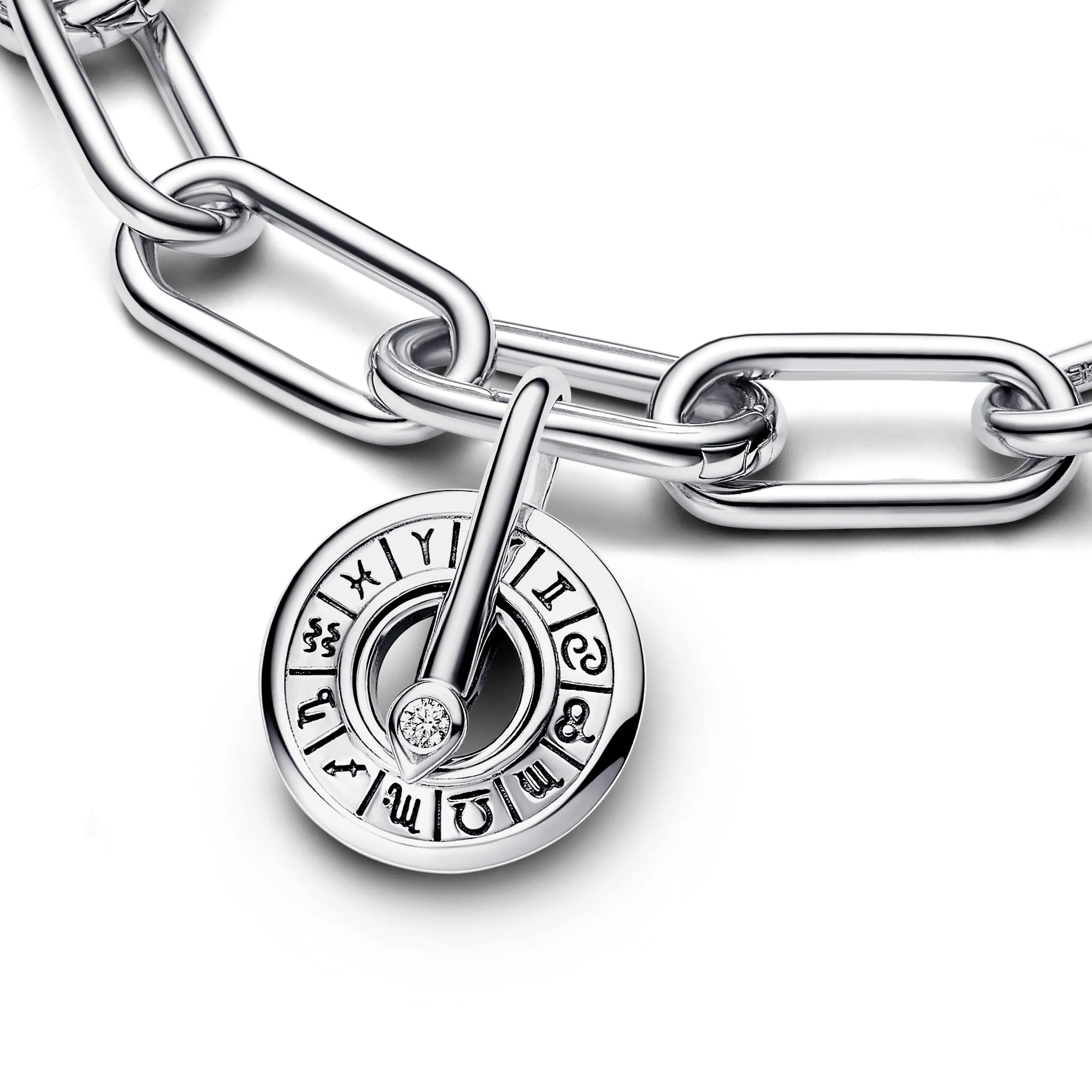 Pandora ME Medaglione con ruota dello zodiaco in argento sterling e zirconia cubica trasparente - immagine 3