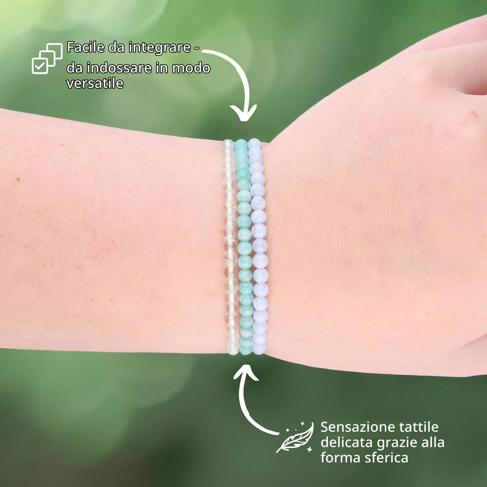 Lebensquelle Plus Mini bracciale con perline 4-5 mm Amazonite - immagine 2