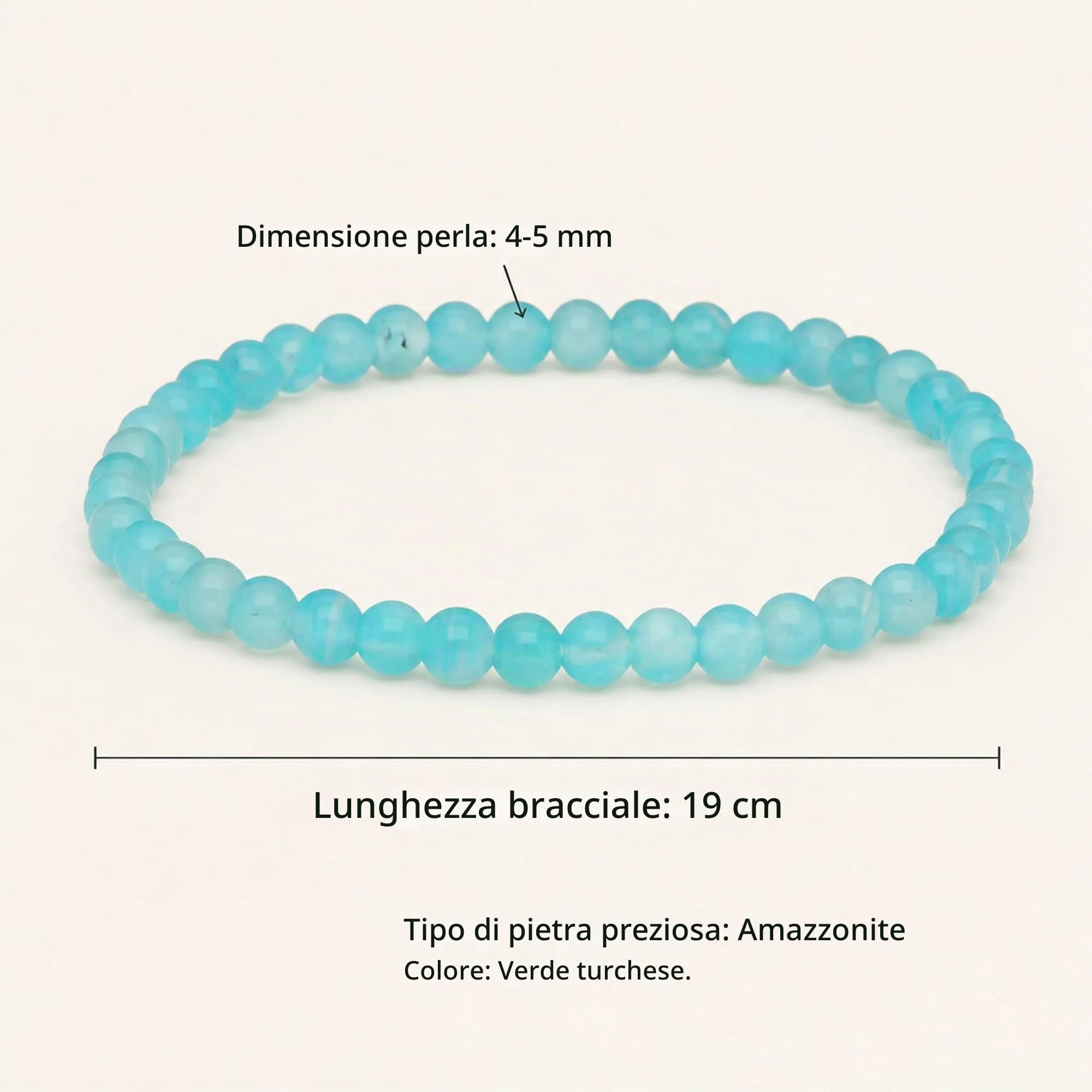 Lebensquelle Plus Mini bracciale con perline 4-5 mm Amazonite - immagine 3