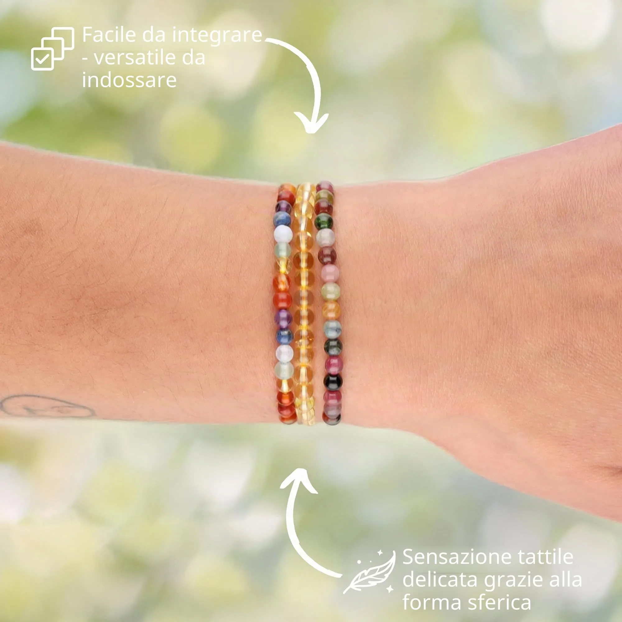 Lebensquelle Plus Mini Bracciale con Perline 4-5 mm, Citrino - immagine 3