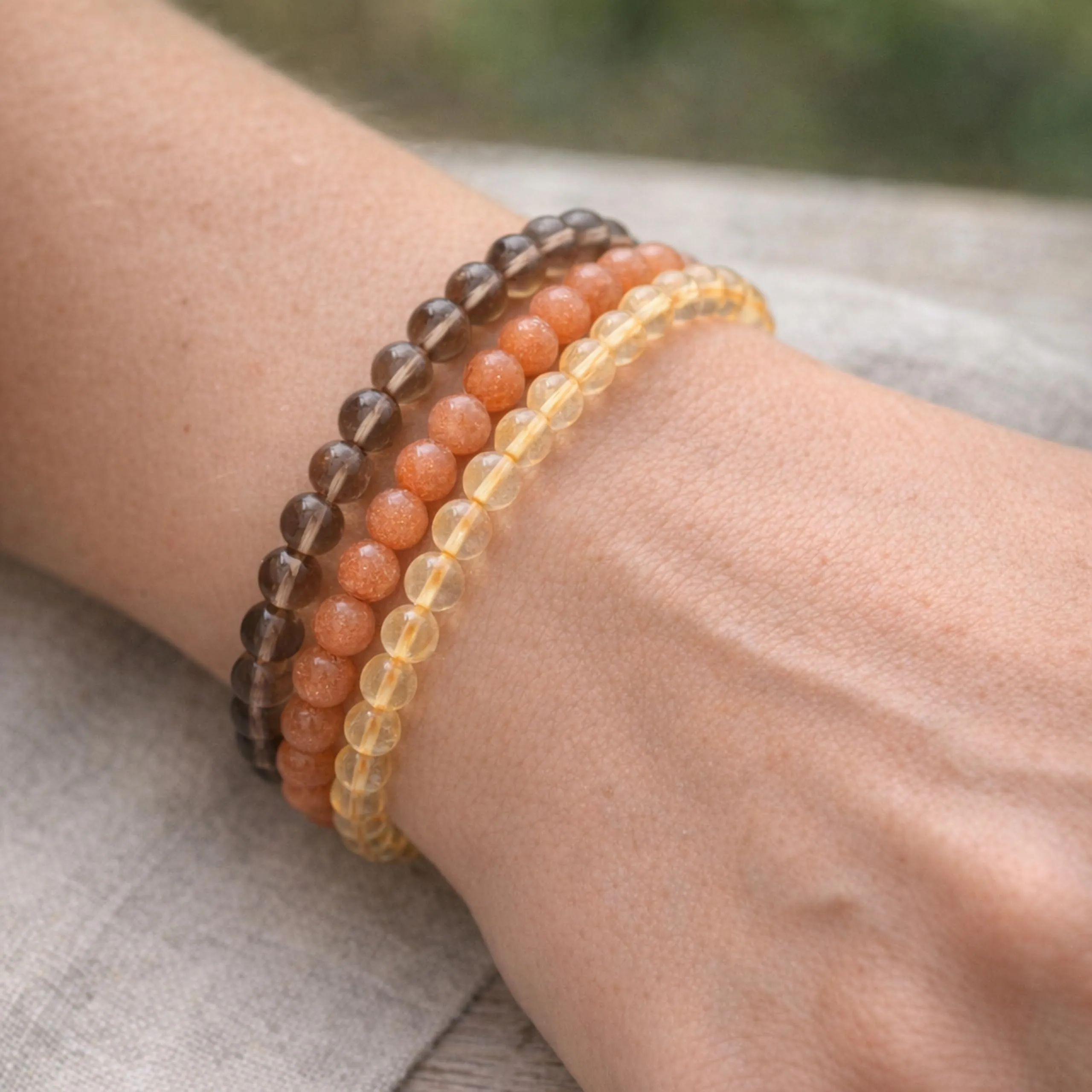 Lebensquelle Plus Mini Bracciale con Perline 4-5 mm, Citrino - immagine 5