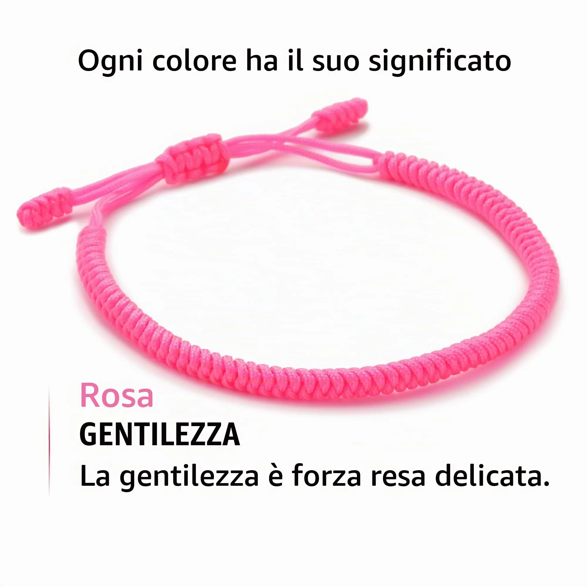 LUCKY BUDDHIST Bracciale Tibetano Buddista Regolabile in Corda Intrecciata con Portachiavi Buddha in Legno - immagine 3