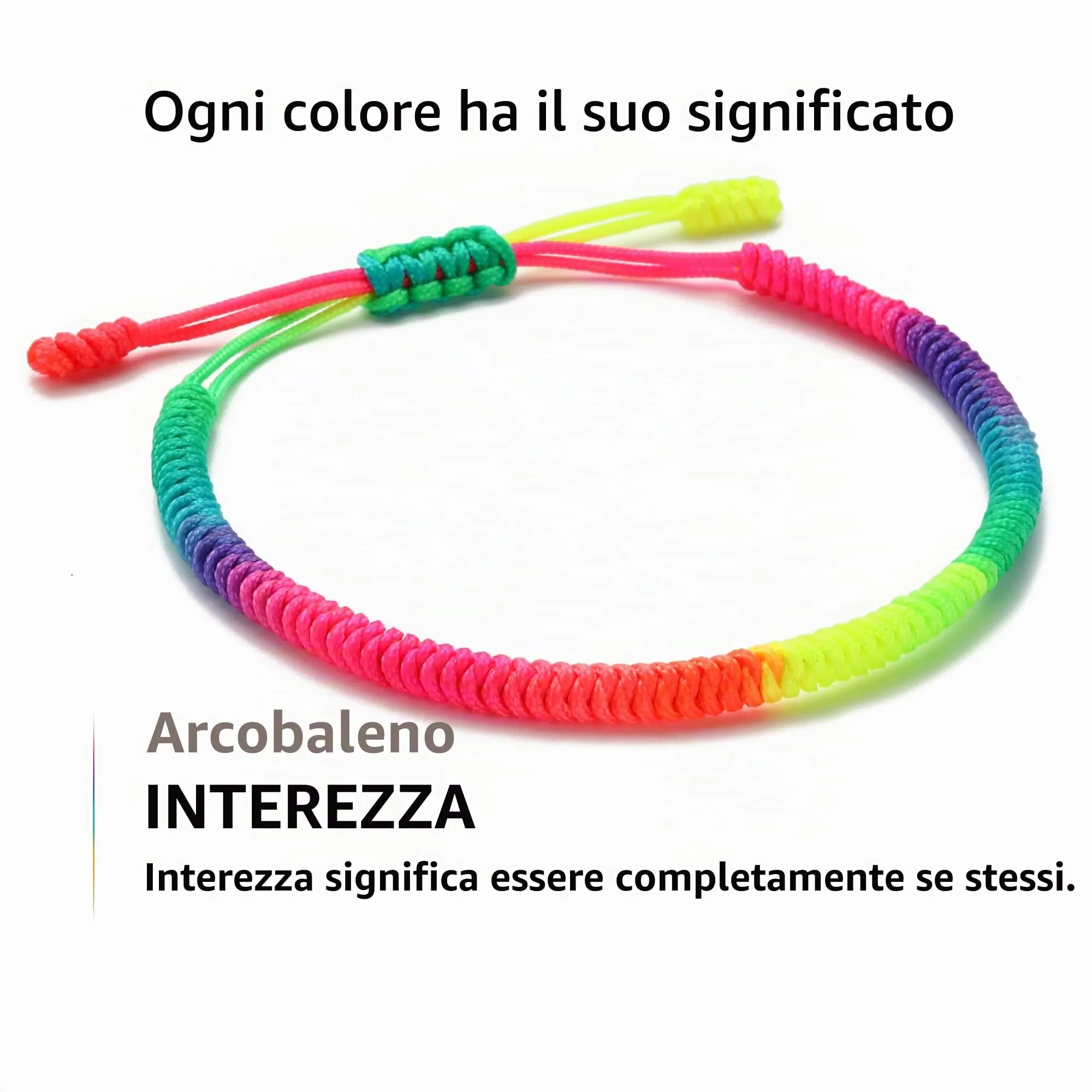 LUCKY BUDDHIST Bracciale Tibetano Buddista Regolabile in Corda Intrecciata con Portachiavi Buddha in Legno - immagine 3
