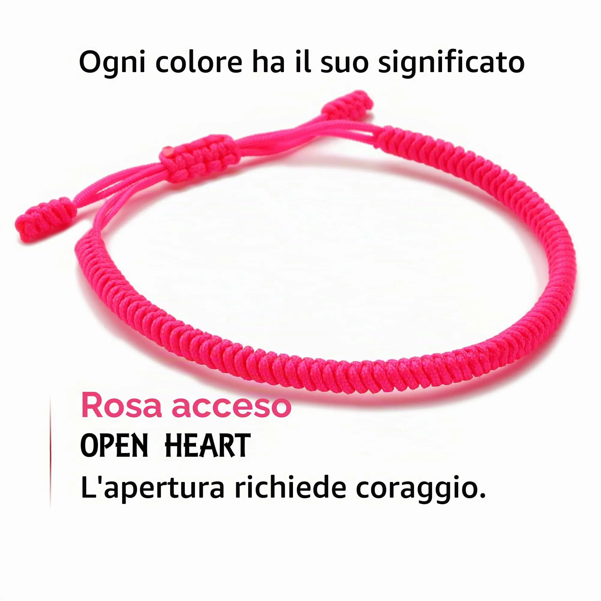 LUCKY BUDDHIST Bracciale Tibetano Buddista Regolabile in Corda Intrecciata con Portachiavi Buddha in Legno - immagine 3