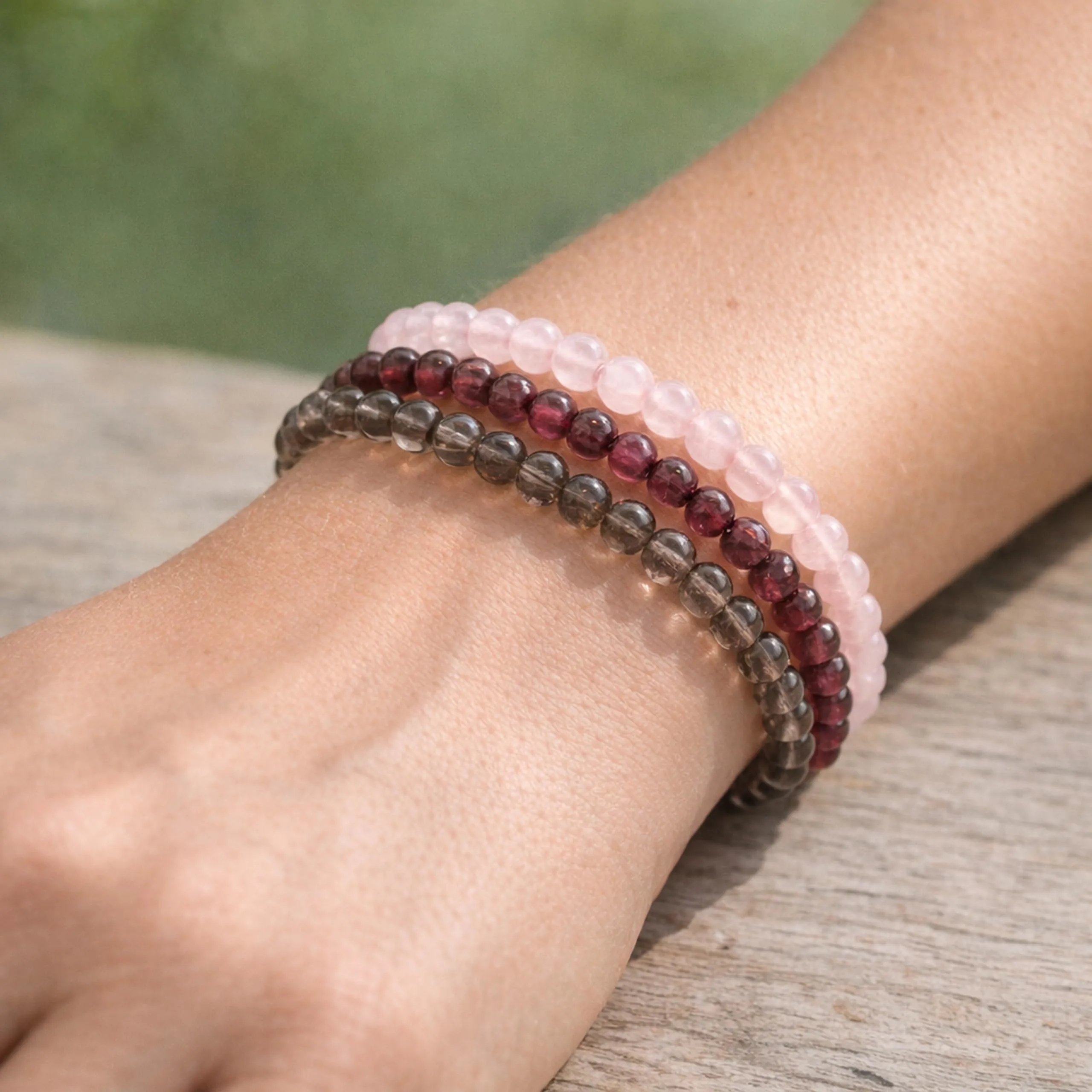 Lebensquelle Plus Mini Bracciale con perline 4-5 mm Granato - immagine 5
