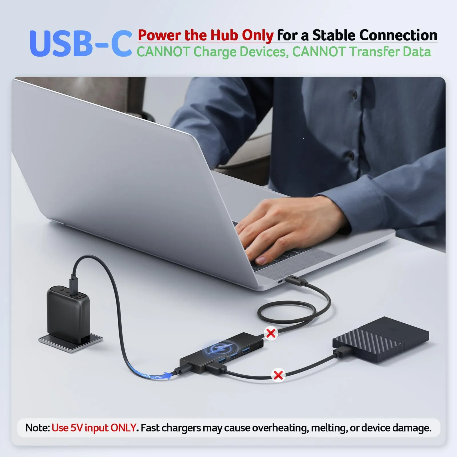 Acer Hub USB-C 3.0 con 5 porte, 4 Porte Dati 5Gbps, 60cm - immagine 4