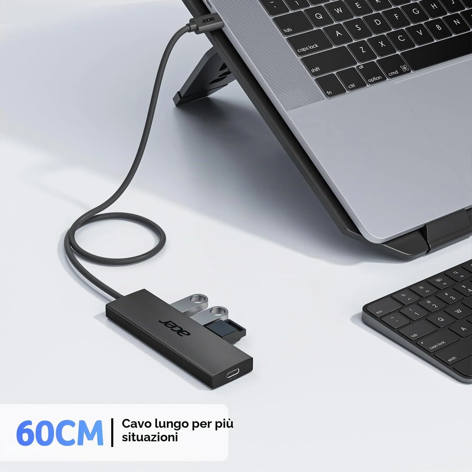 Acer Hub USB-C 3.0 con 5 porte, 4 Porte Dati 5Gbps, 60cm - immagine 6