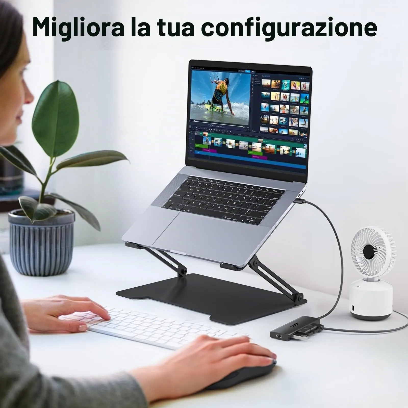 Acer Hub USB-C 3.0 con 5 porte, 4 Porte Dati 5Gbps, 60cm - immagine 7