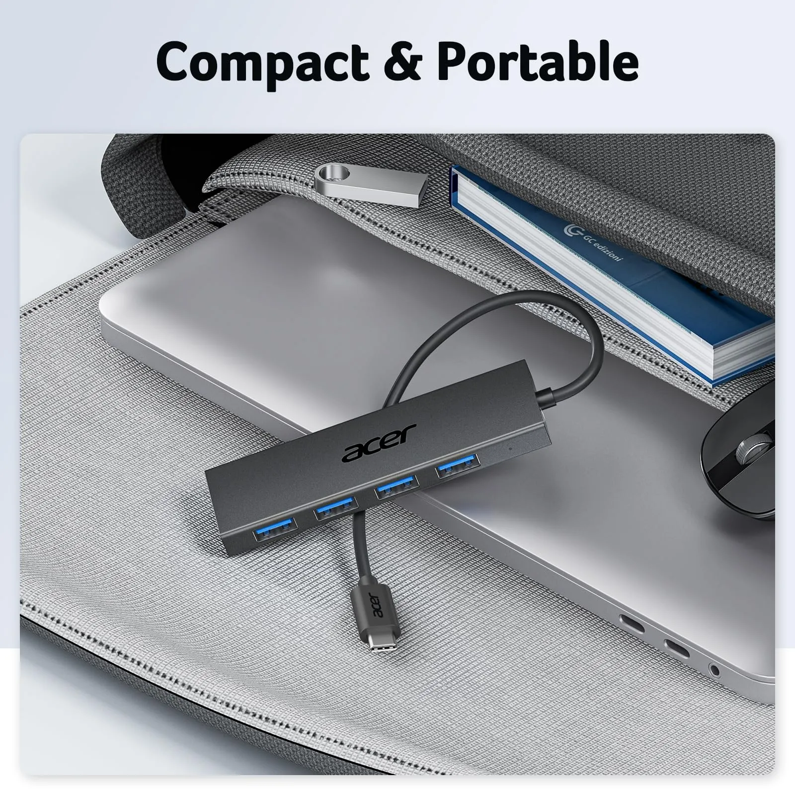 Acer Hub USB-C 3.0 con 5 porte, 4 Porte Dati 5Gbps, 60cm - immagine 8