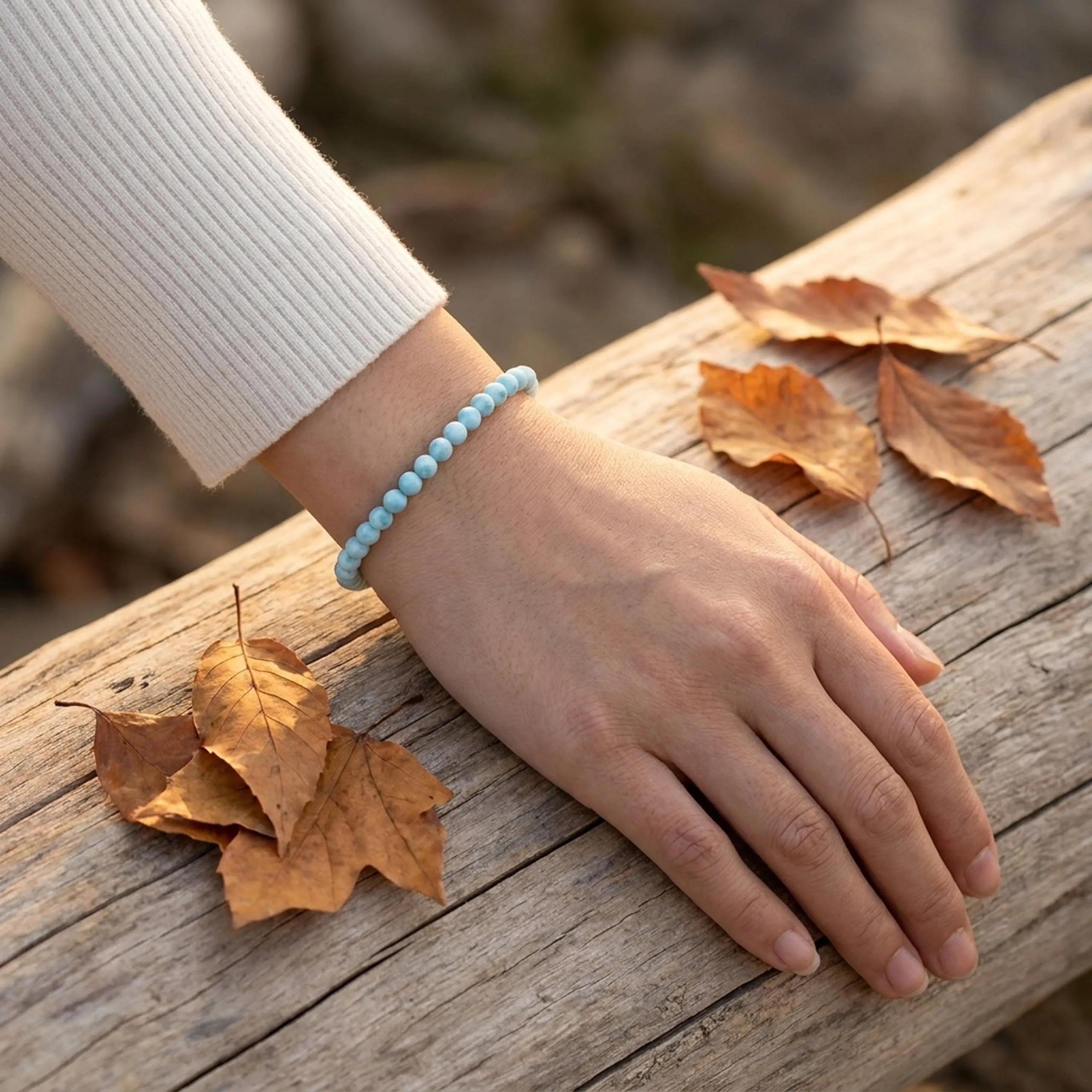 Lebensquelle Plus Mini Bracciale con Perline 4-5 mm in Larimar - immagine 2