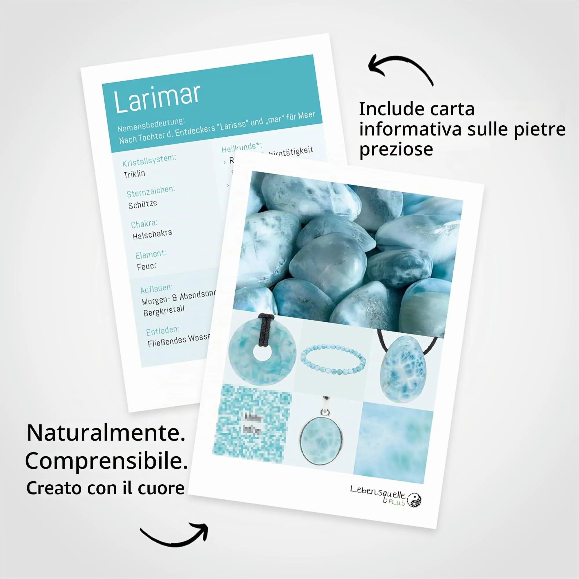 Lebensquelle Plus Mini Bracciale con Perline 4-5 mm in Larimar - immagine 4