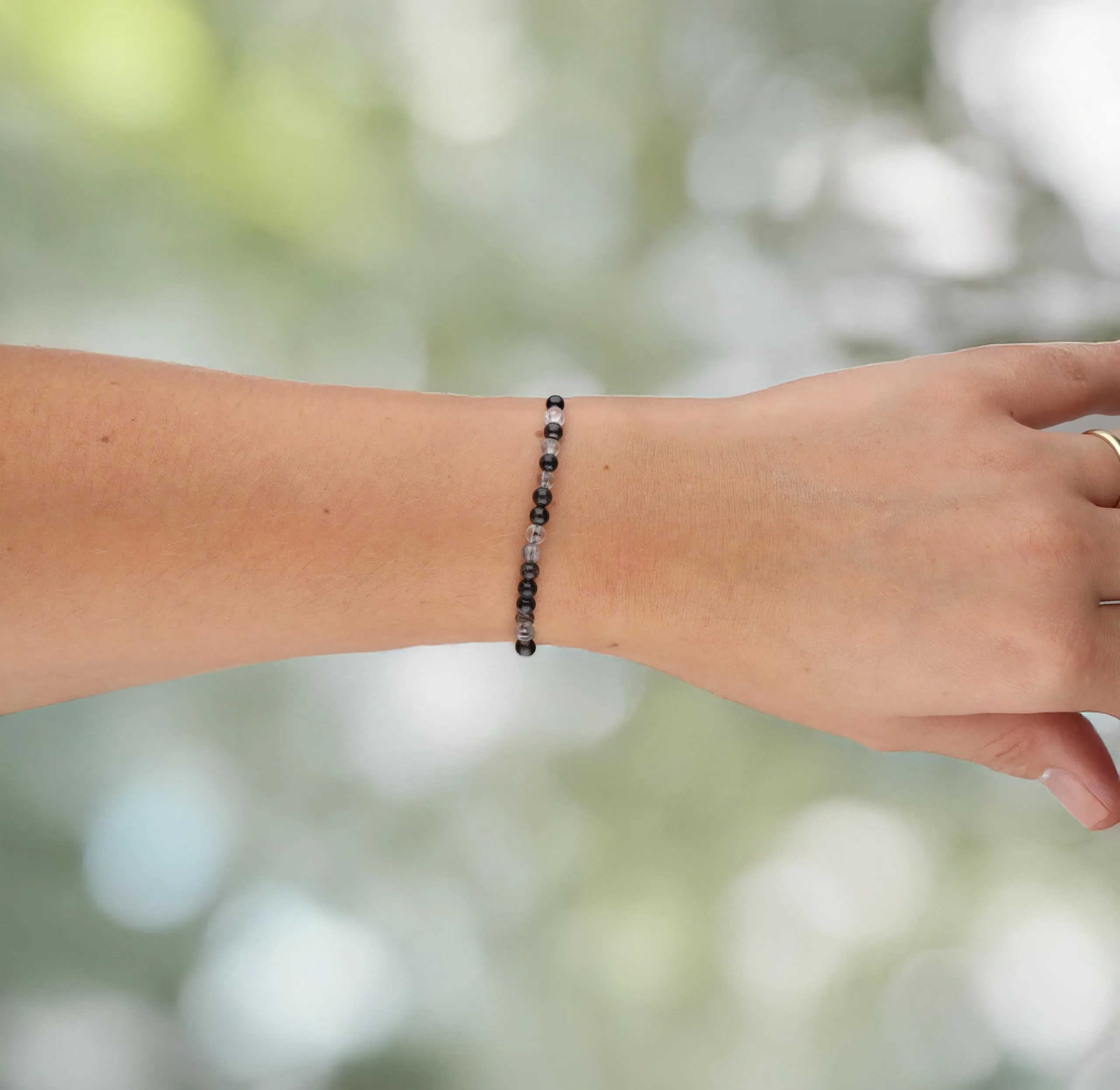 Lebensquelle Plus Mini bracciale con perline 4-5 mm Quarzo tormalina - immagine 2