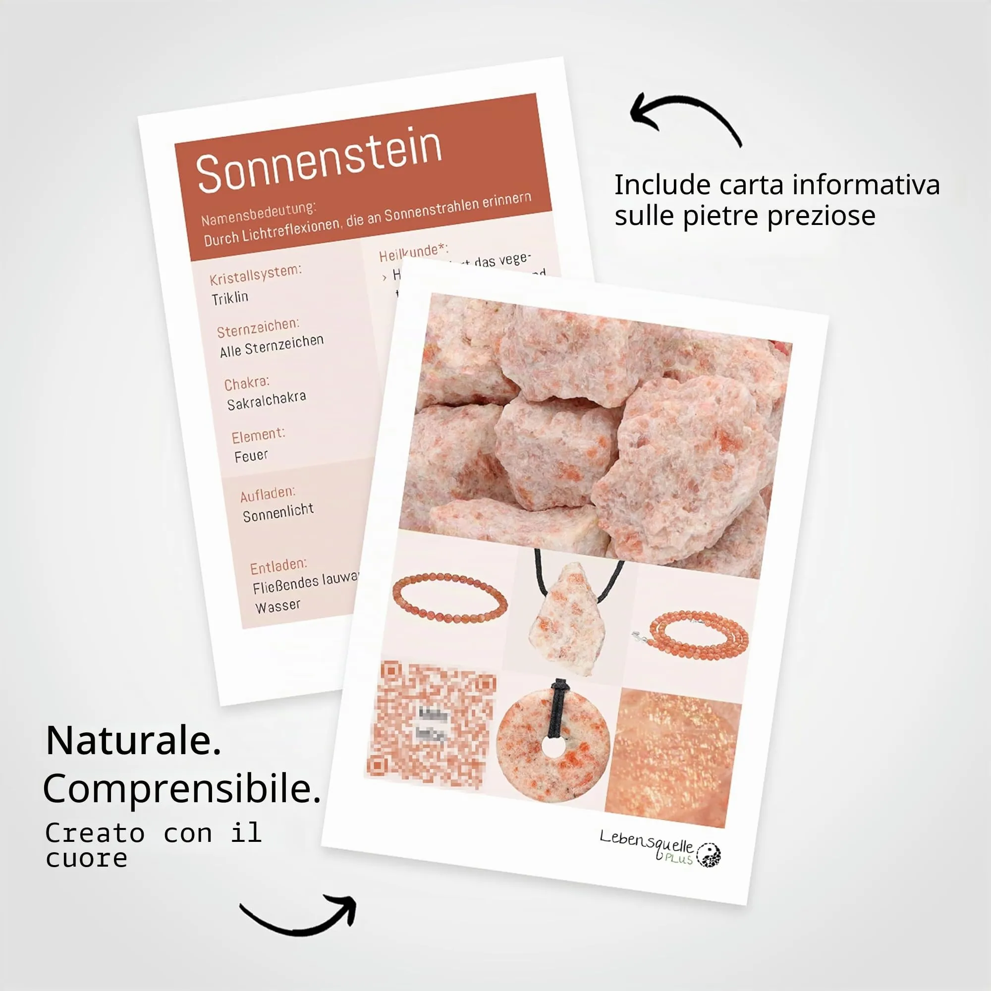 Lebensquelle Plus Mini bracciale con perline 4-5 mm, Pietra del sole - immagine 4