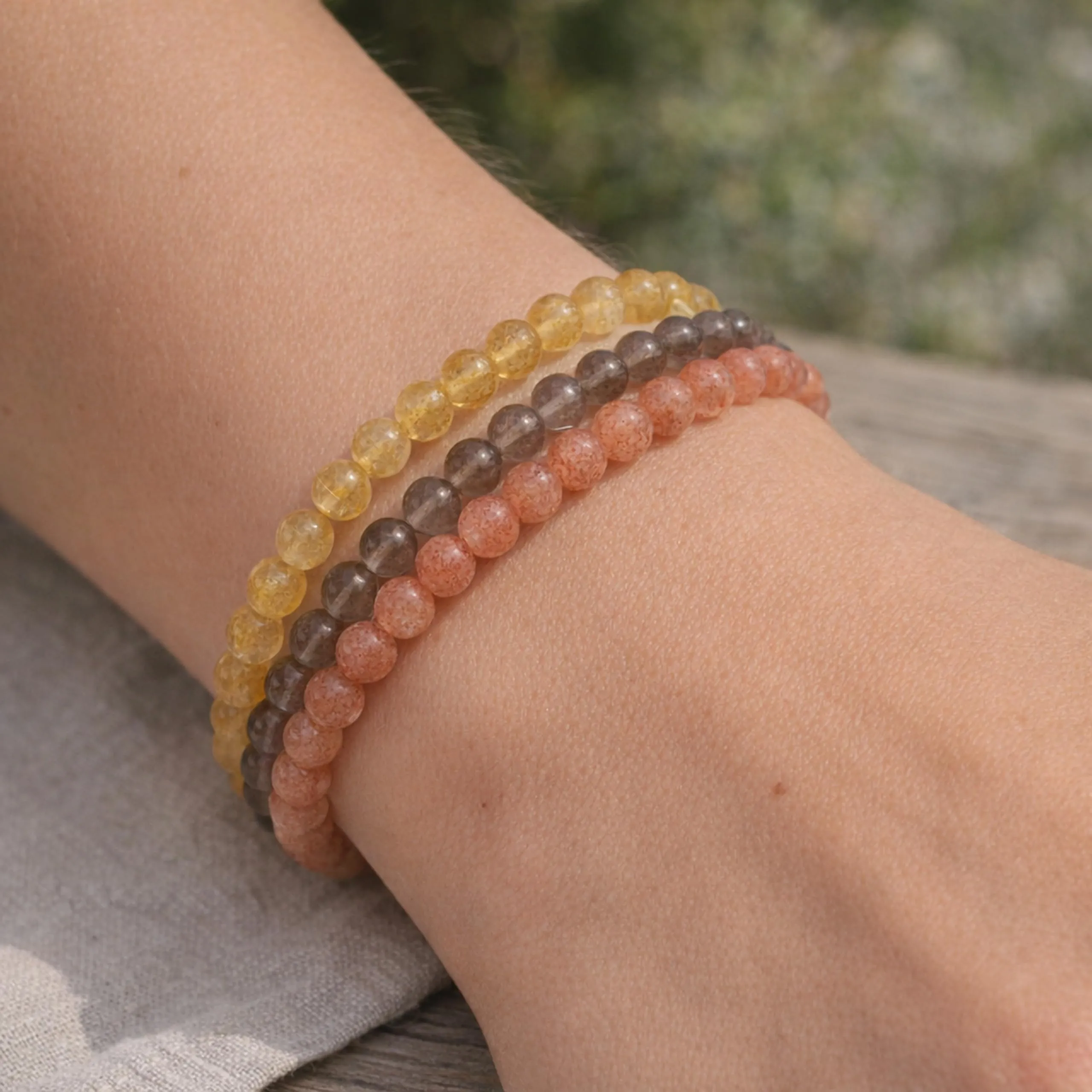 Lebensquelle Plus Mini bracciale con perline 4-5 mm, Pietra del sole - immagine 6