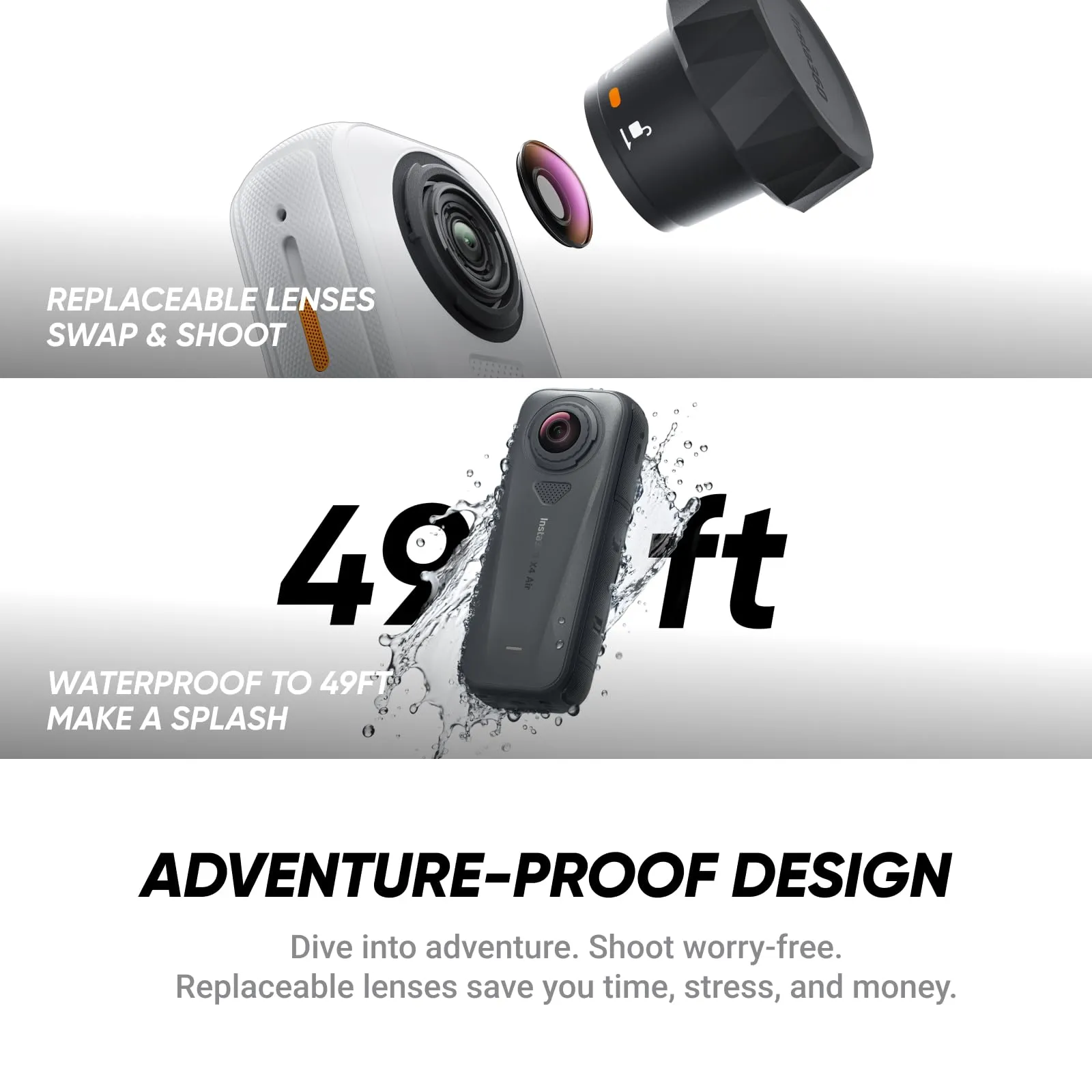 Insta360 X4 Air Bianco Artico - Videocamera 8K 360fps, 165g - immagine 6