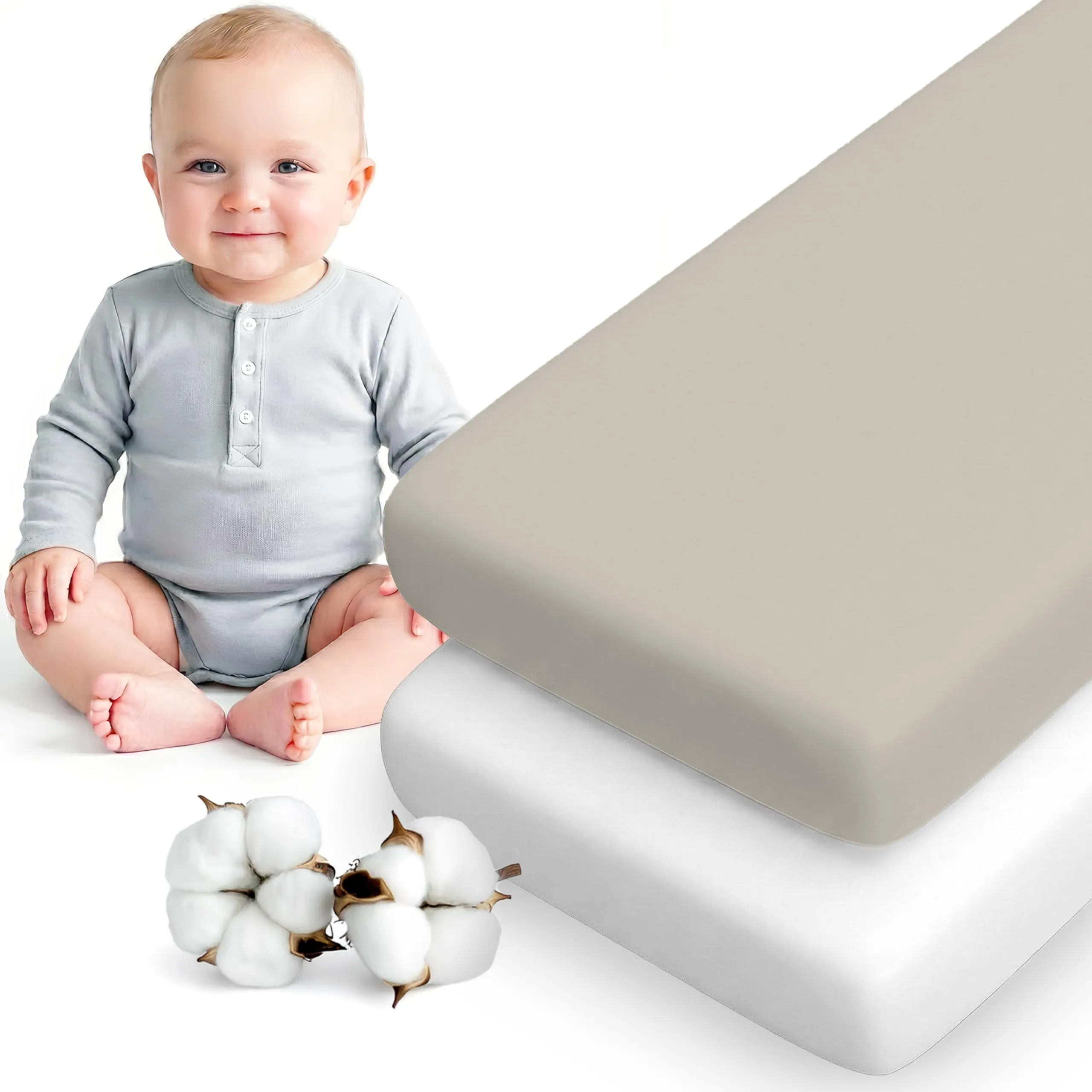 Dreamzie Set di 2 Lenzuola Culla 50x83 cm, 100% Cotone - immagine 1