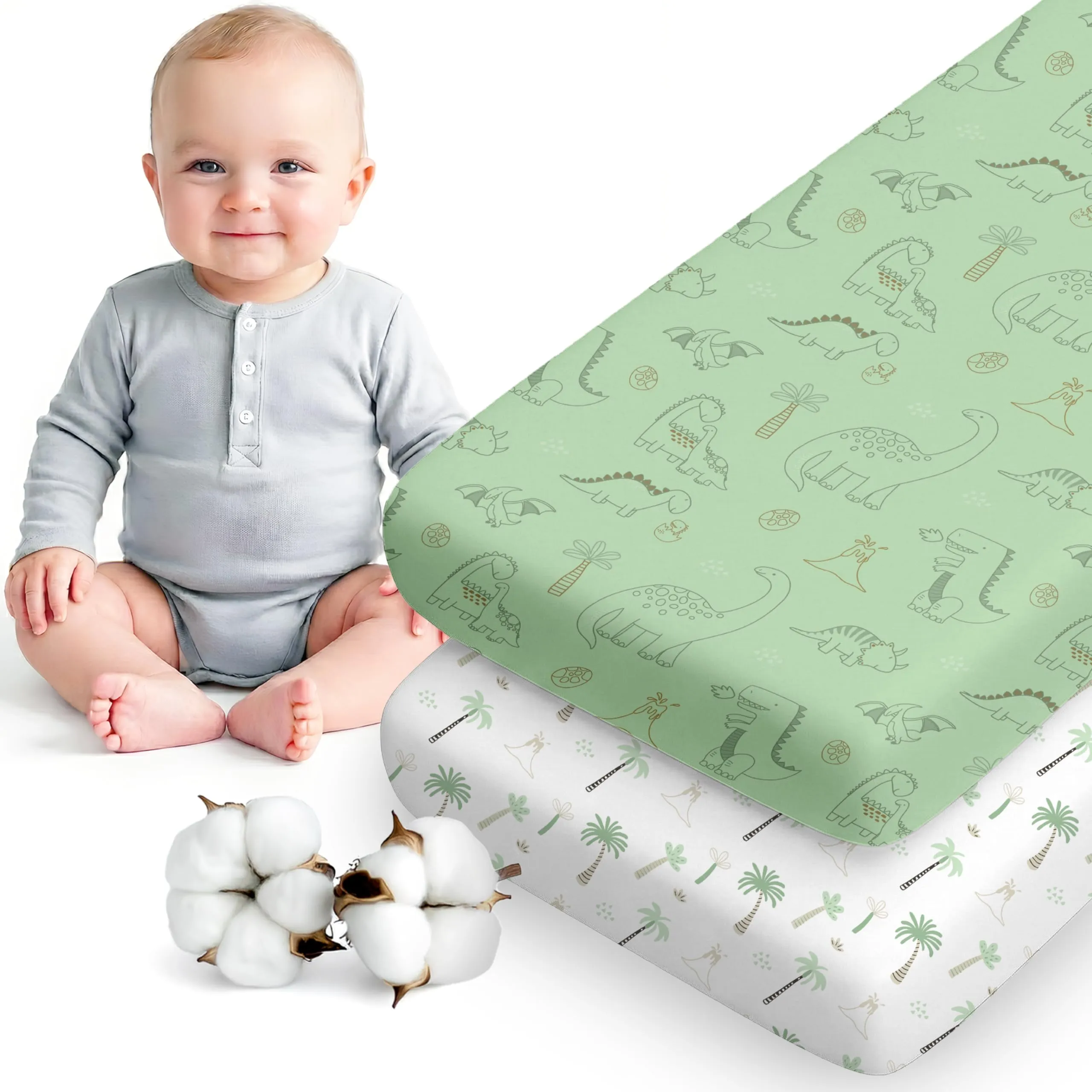 Dreamzie Set da 2 Lenzuola Lettino 70x140 cm 100% Cotone - immagine 1
