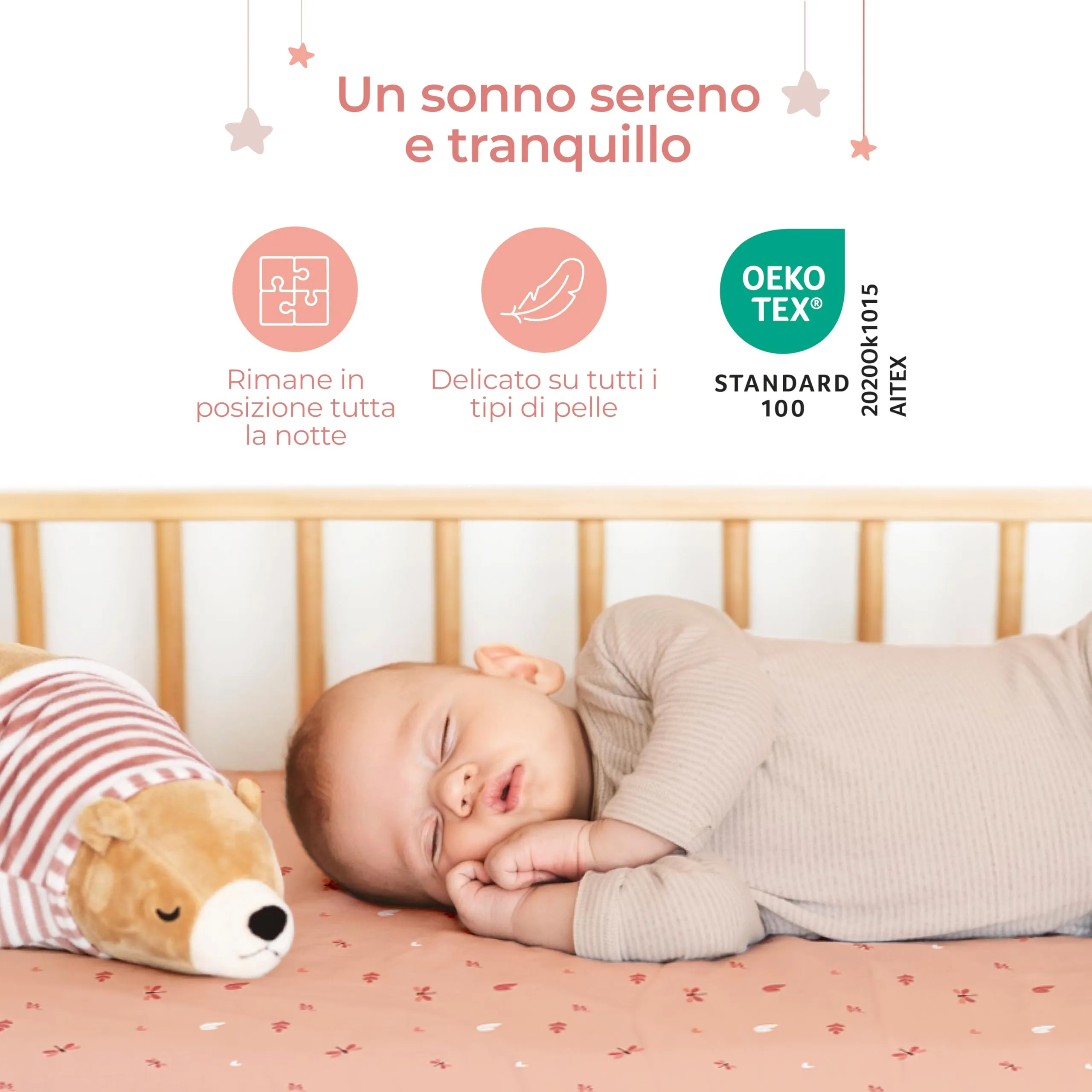 Dreamzie Set da 2 Lenzuola Lettino 70x140 cm 100% Cotone - immagine 5
