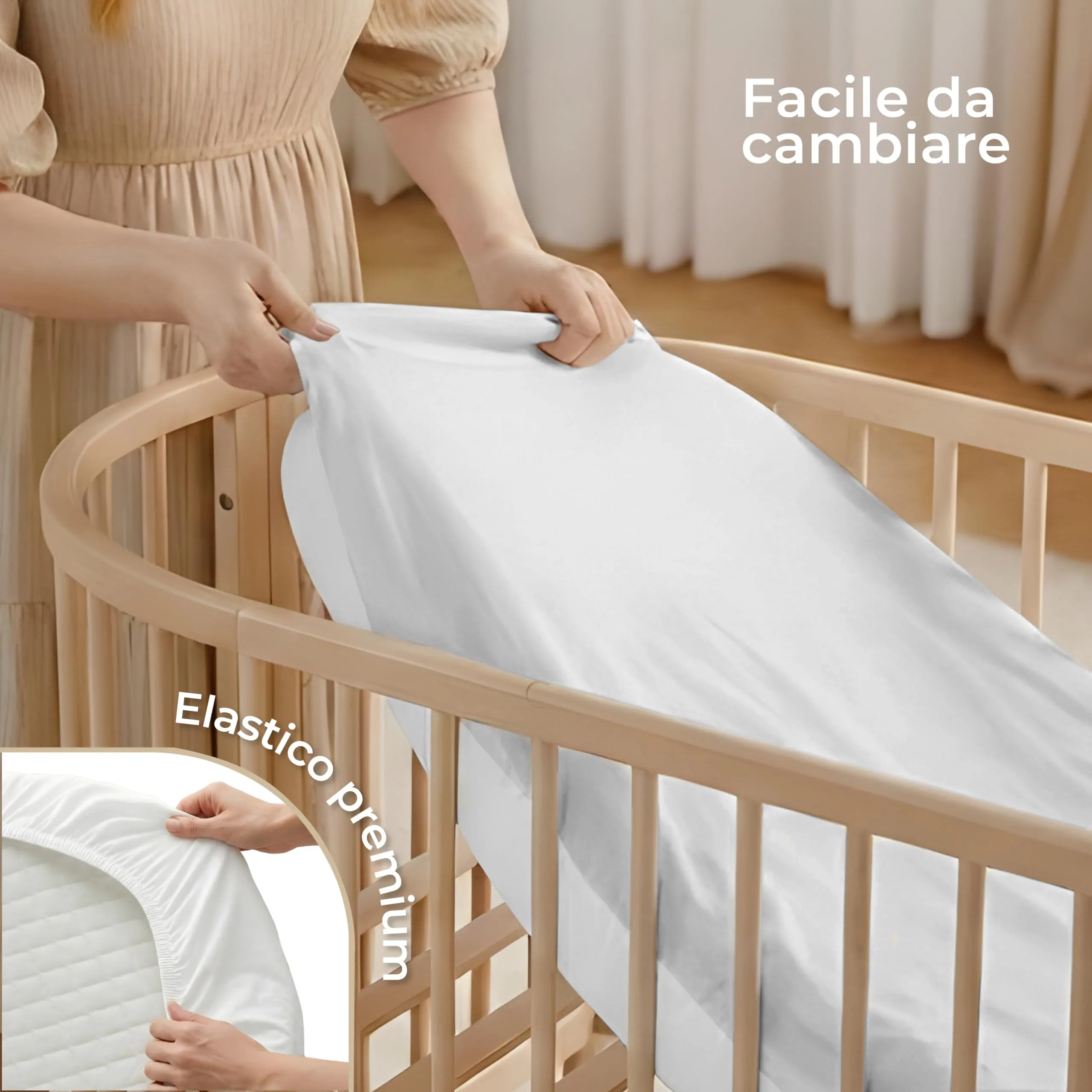 Dreamzie Set da 2 Lenzuola Culla 40x80 cm, 100% Cotone - immagine 6