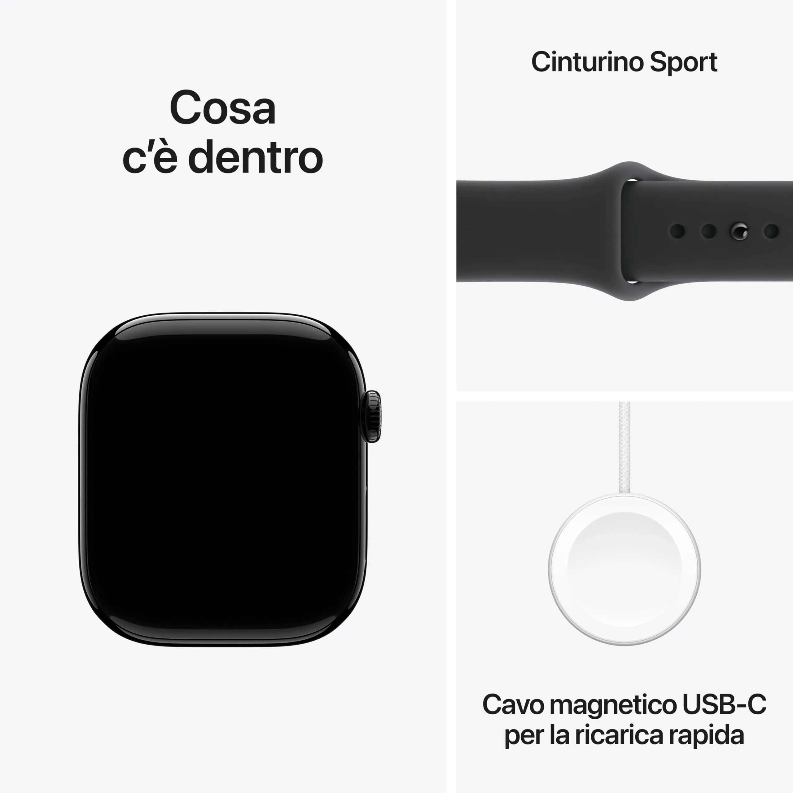 Apple Watch Series 11 GPS + Cellular, Cassa 46 mm in alluminio Jet Black con Cinturino Sport nero - M/L - immagine 6