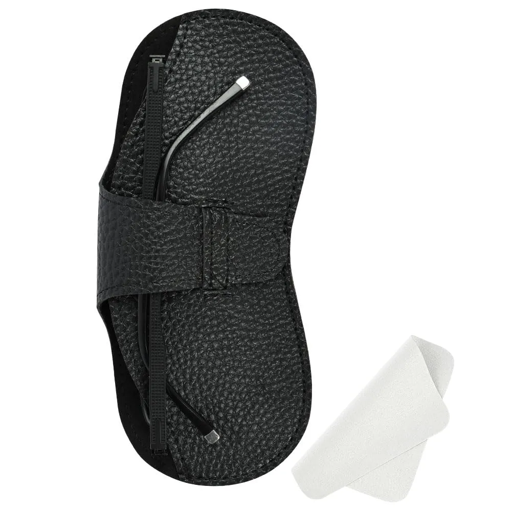 BUTBU Custodia Occhiali Morbida in Pelle PU, Nero - immagine 8
